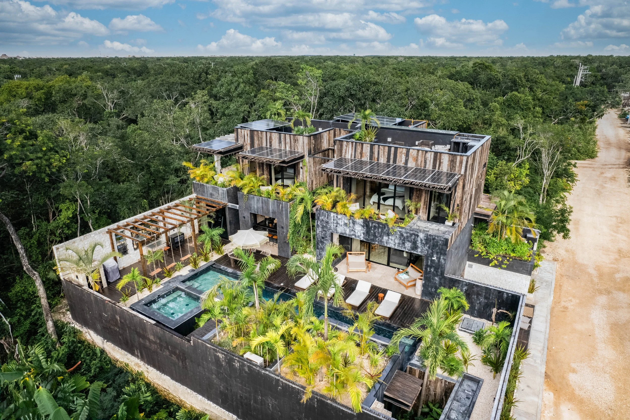 Villa Onyx Tulum full property skyview