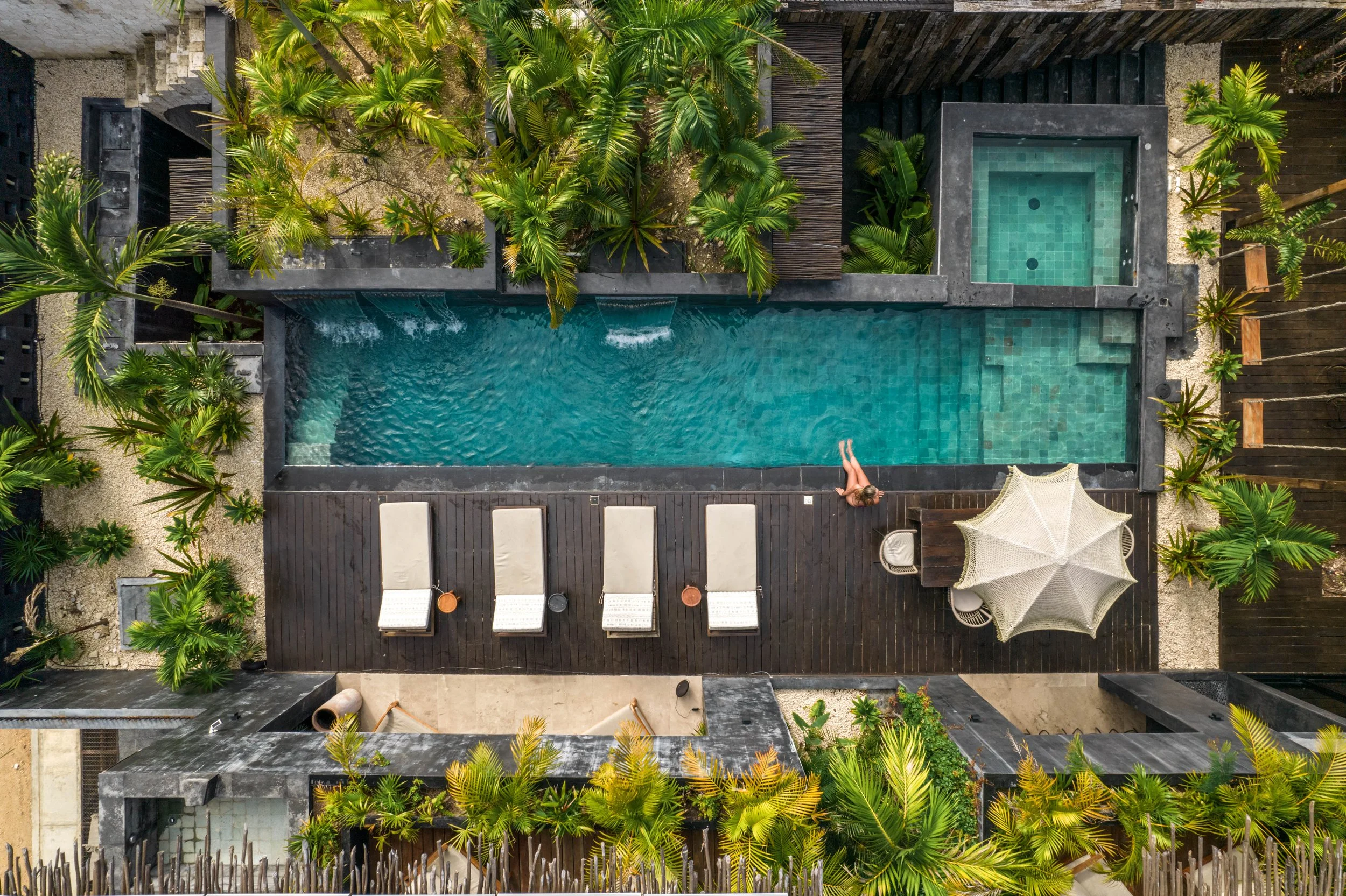 Villa Onyx Pool from Sky