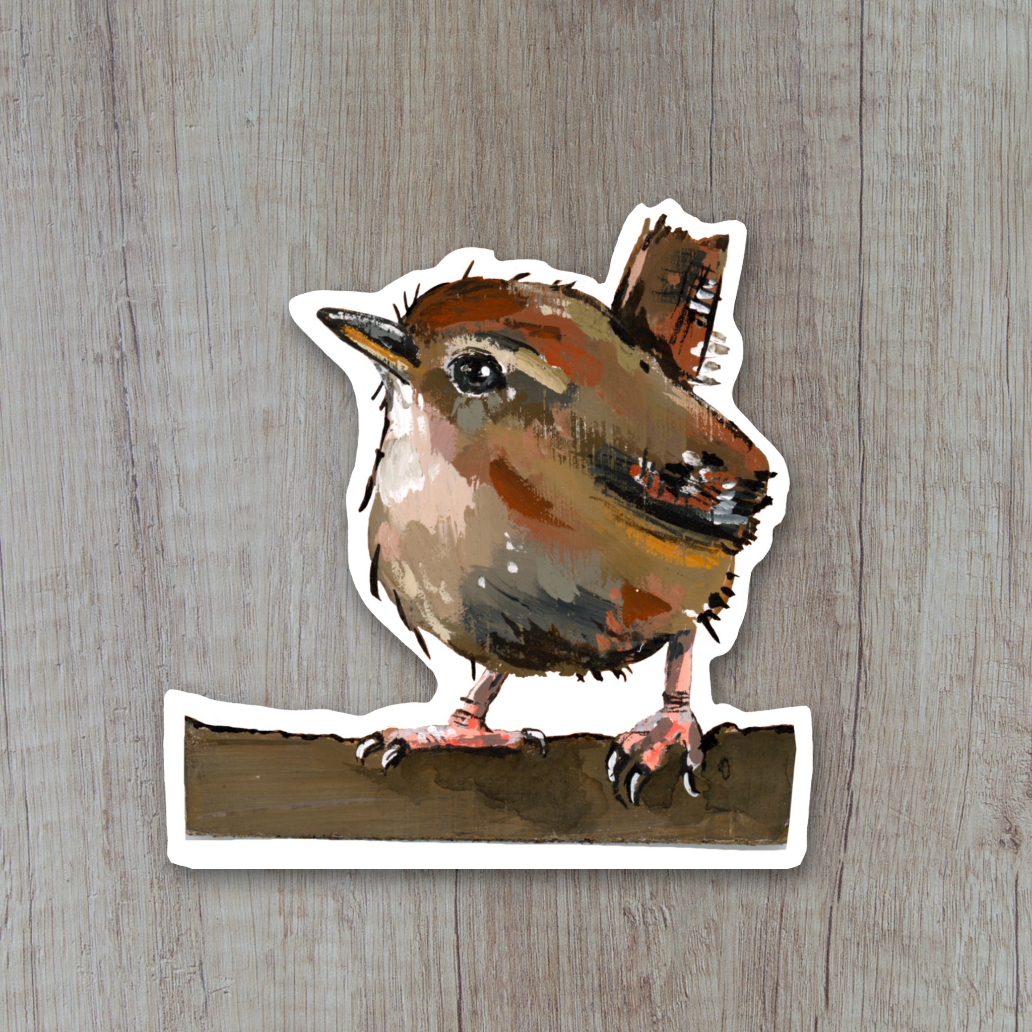 Raisin the Wren Sticker