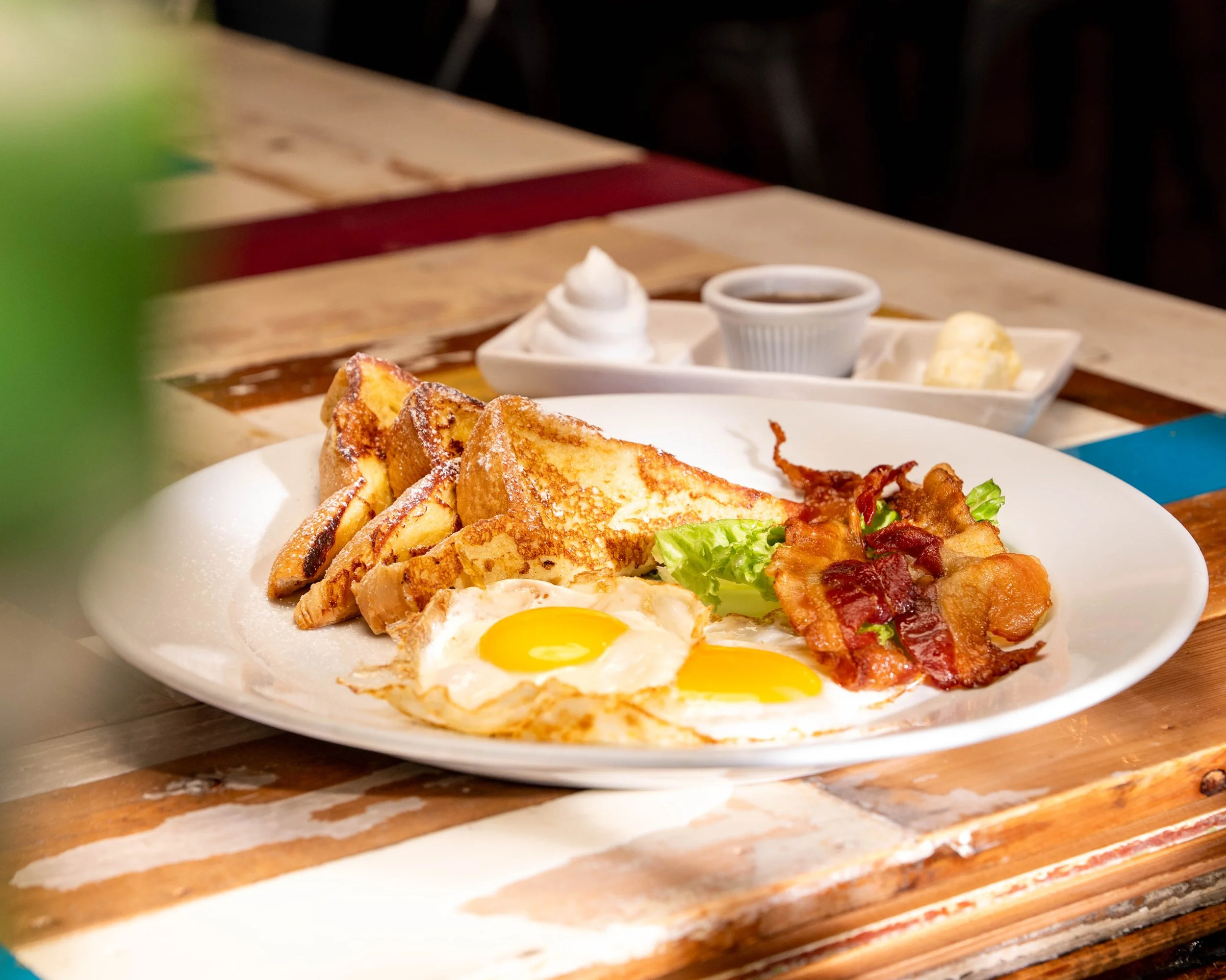 French Toast, Eggs, and Bacon
