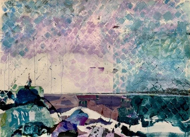 Across the Bay, 2024.
Acrylic and mixed media on paper
70.7 x 90.95 cm framed $800 SOLD
