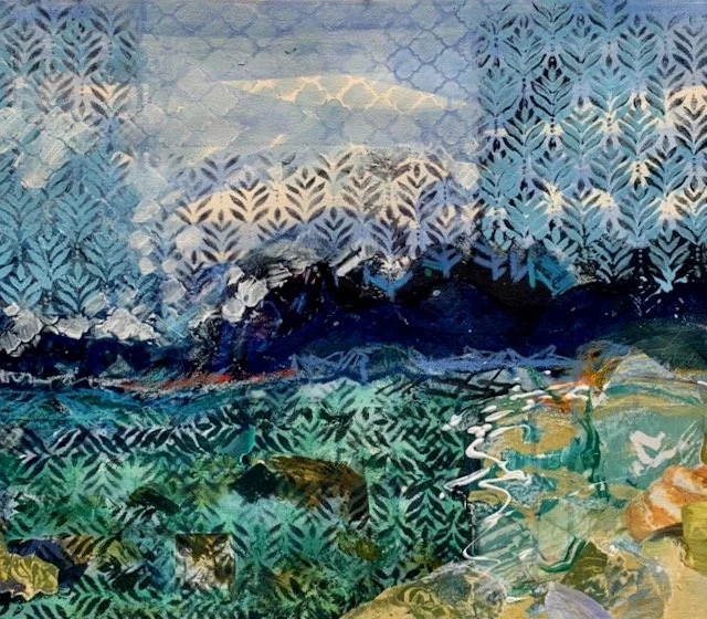 Coastal Range, 2024.
Acrylic and mixed media on paper
60.3 x 70.6 cm framed  $600