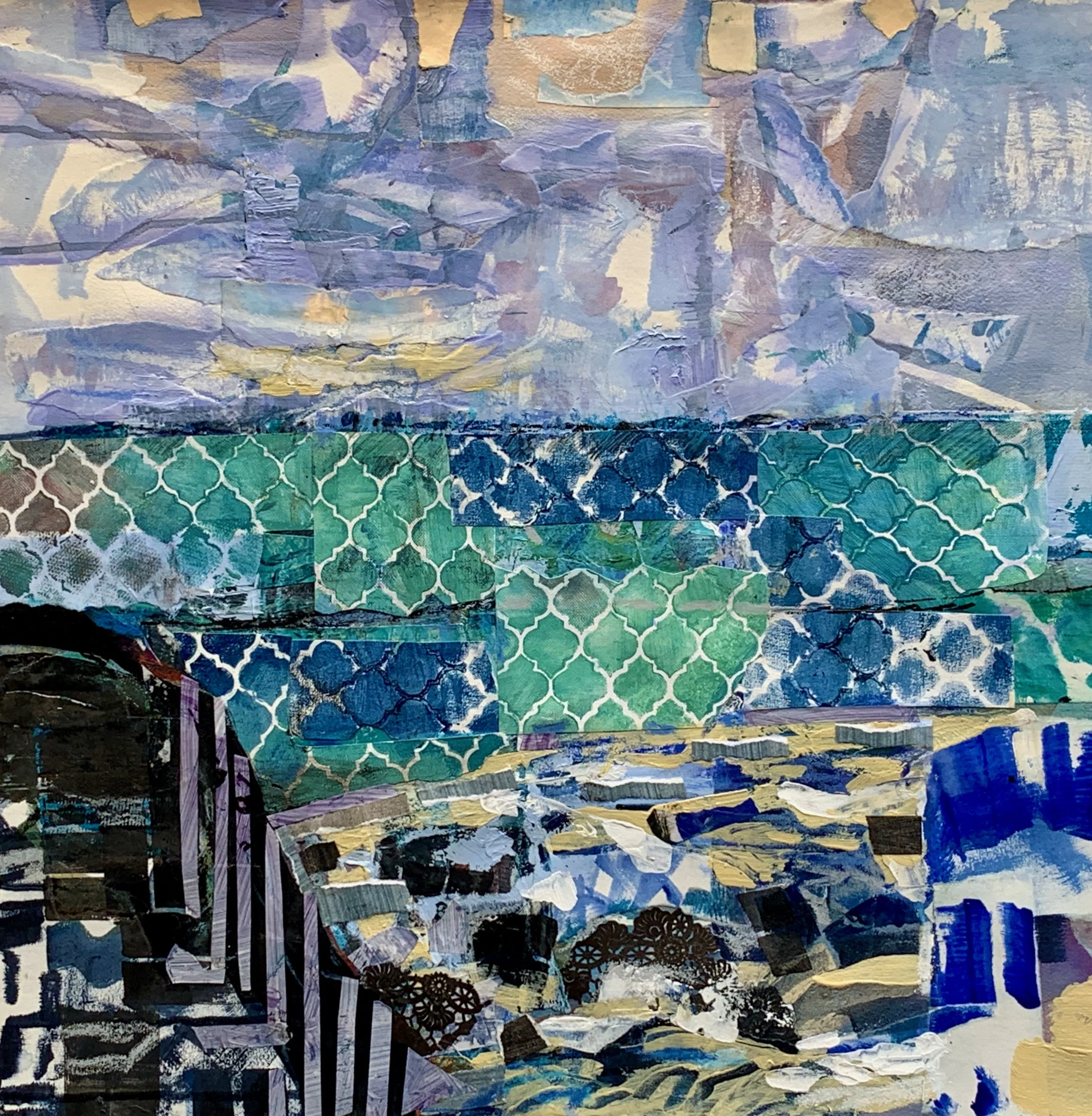 Sea Pattern, 2025.
Mixed media on paper
60.8 x 50.8 cm framed  $500