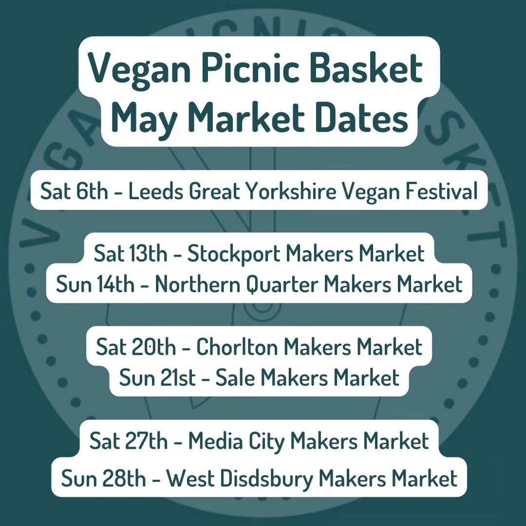 I've planned and booked a full month of markets so you can make notes in your diaries of when and where to find me!

As standard I expect to be selling Porkless pies, scotch eggs, sausage rolls, quiche, pasties, filo triangles, Bakewell, custard tart