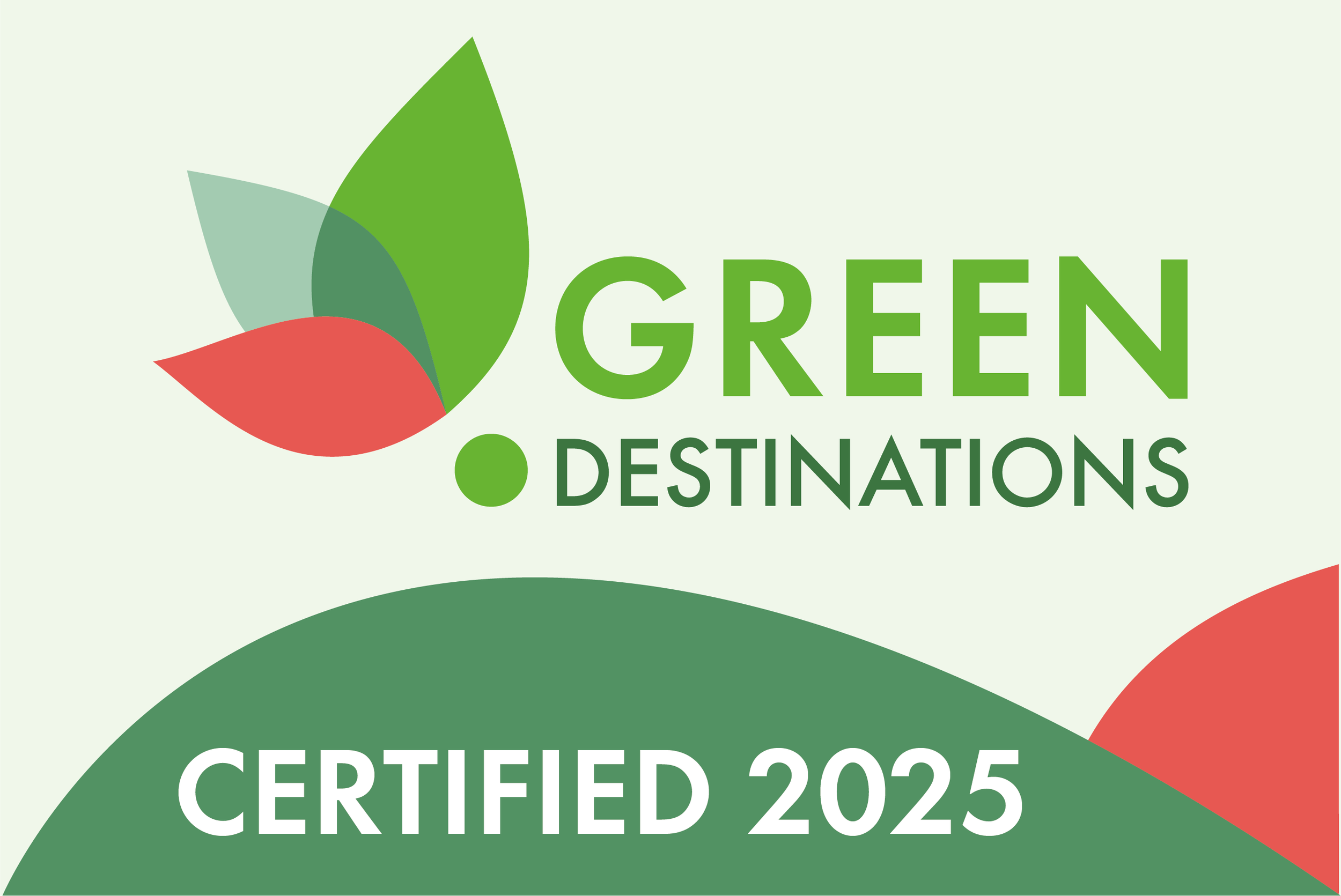 Helsingille 2025 myönnetty Green Destinations -sertifikaatin logo