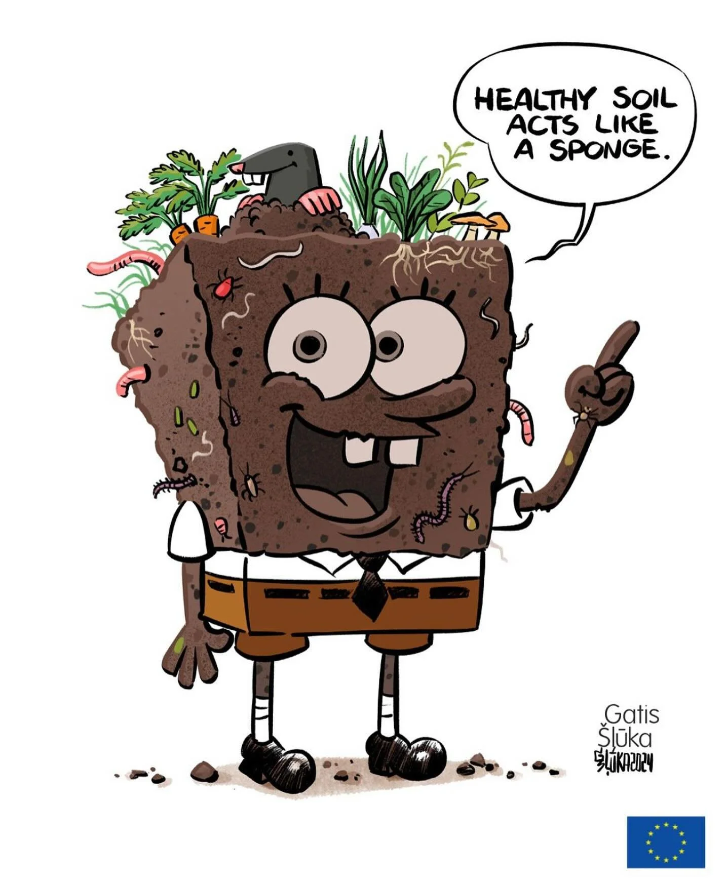 GREAT NEWS: EU Soil Monitoring Law was adopted today by the European Parliament!
And another spot on illustration by @karikaturalv bravo!
@climicerasmusproject 
@climart3