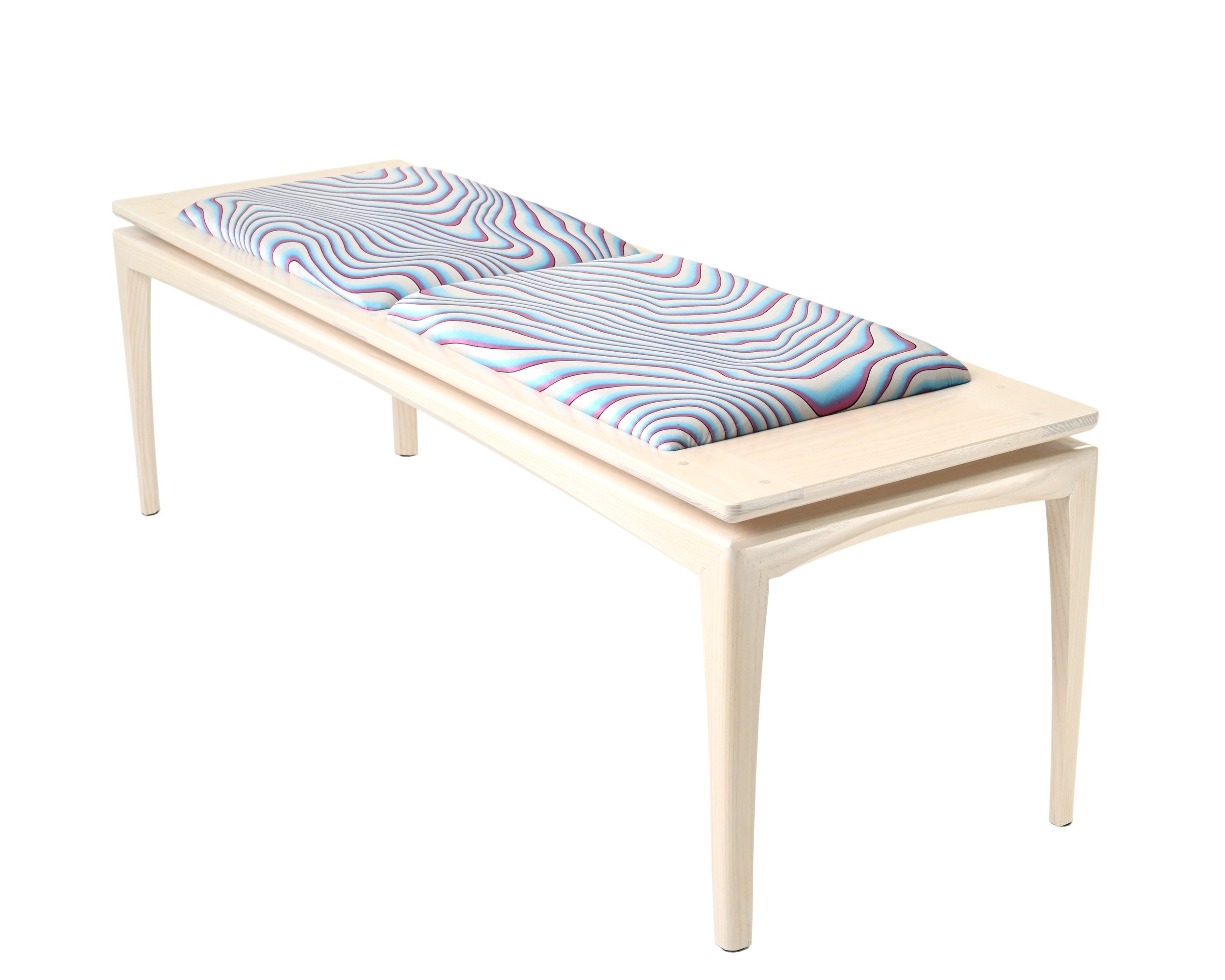 White stain bench in full view