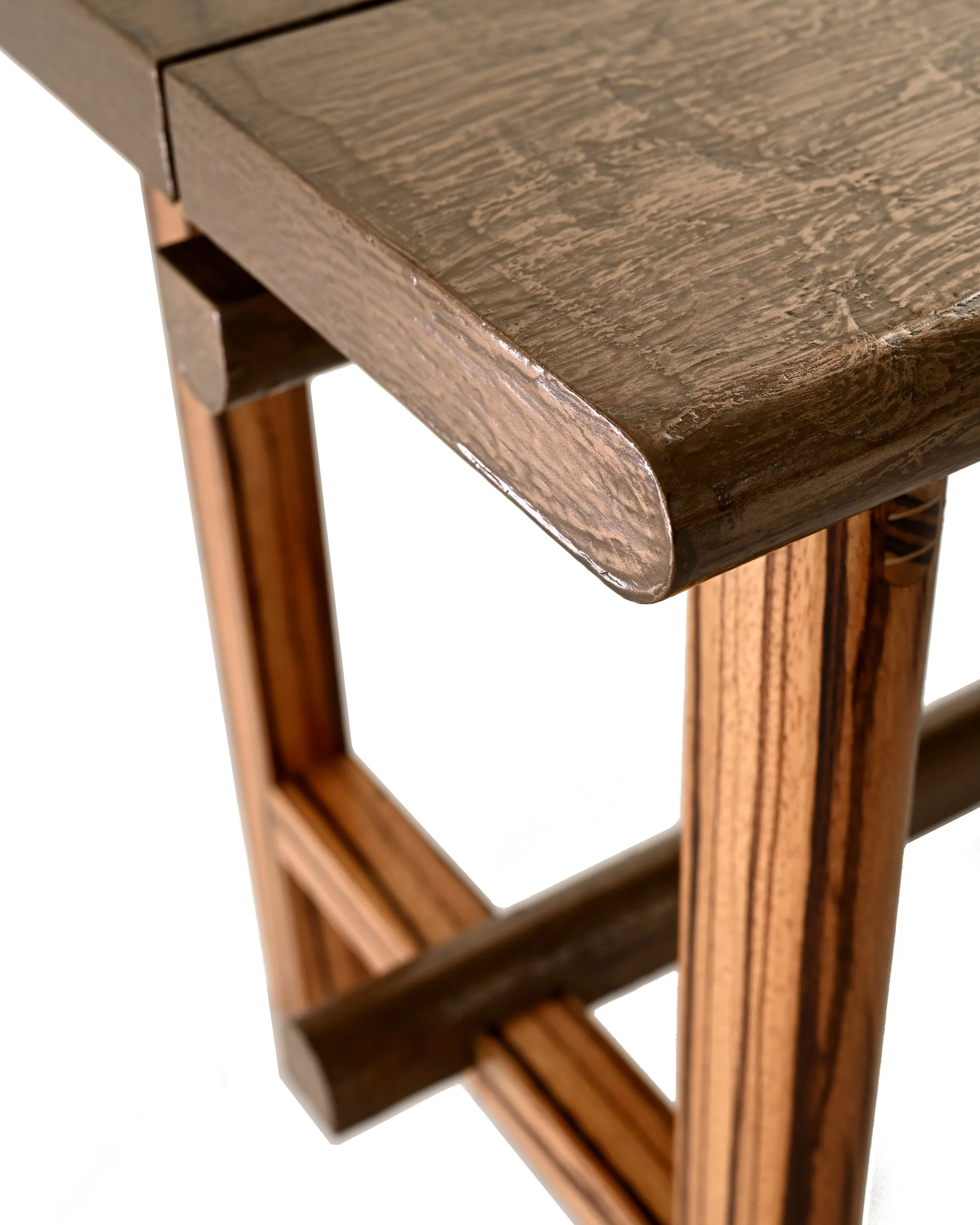Hand-coated bronze seating