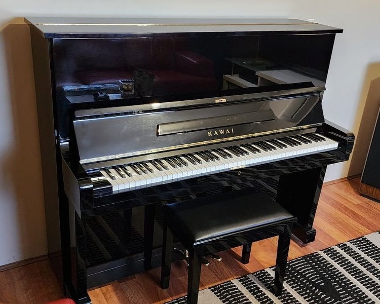 Piano secured for transport