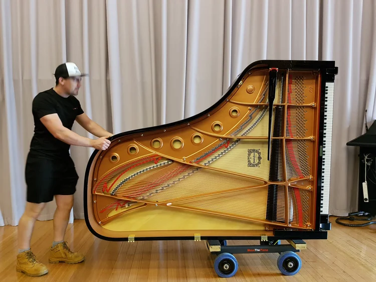 Piano move in progress