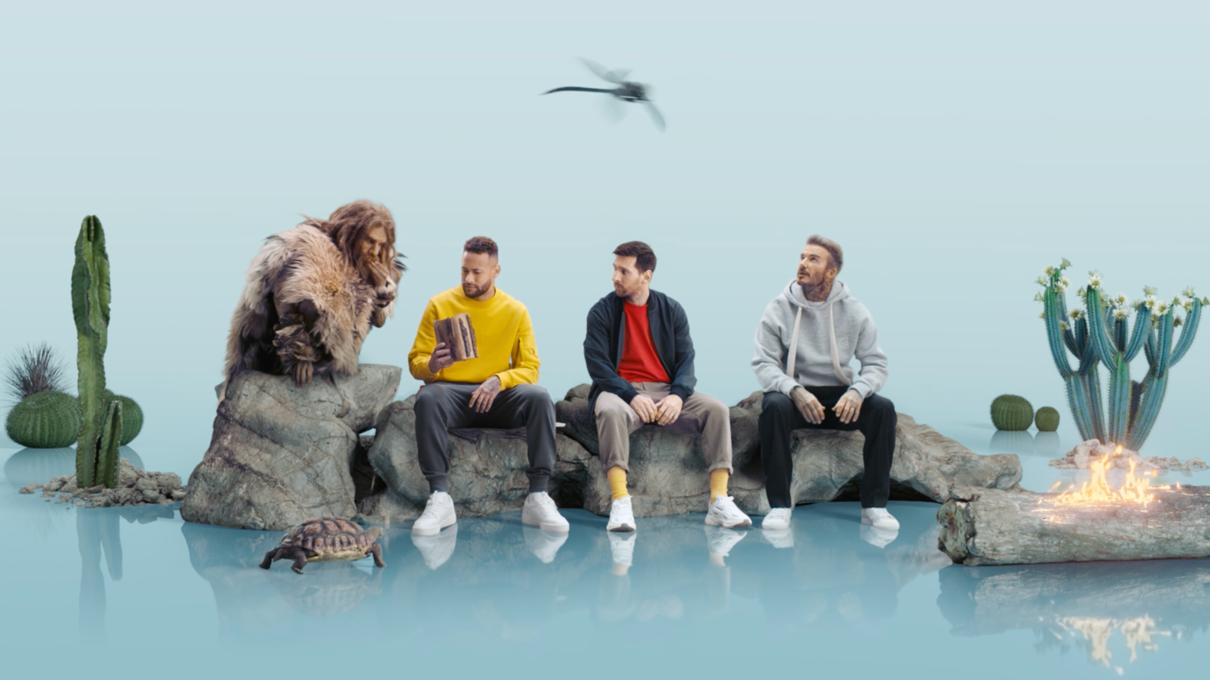 Lionel Messi, Neymar and David Beckham together in a surreal Ooredoo campaign, cinematography by Johan-Fredrik Bødtker.