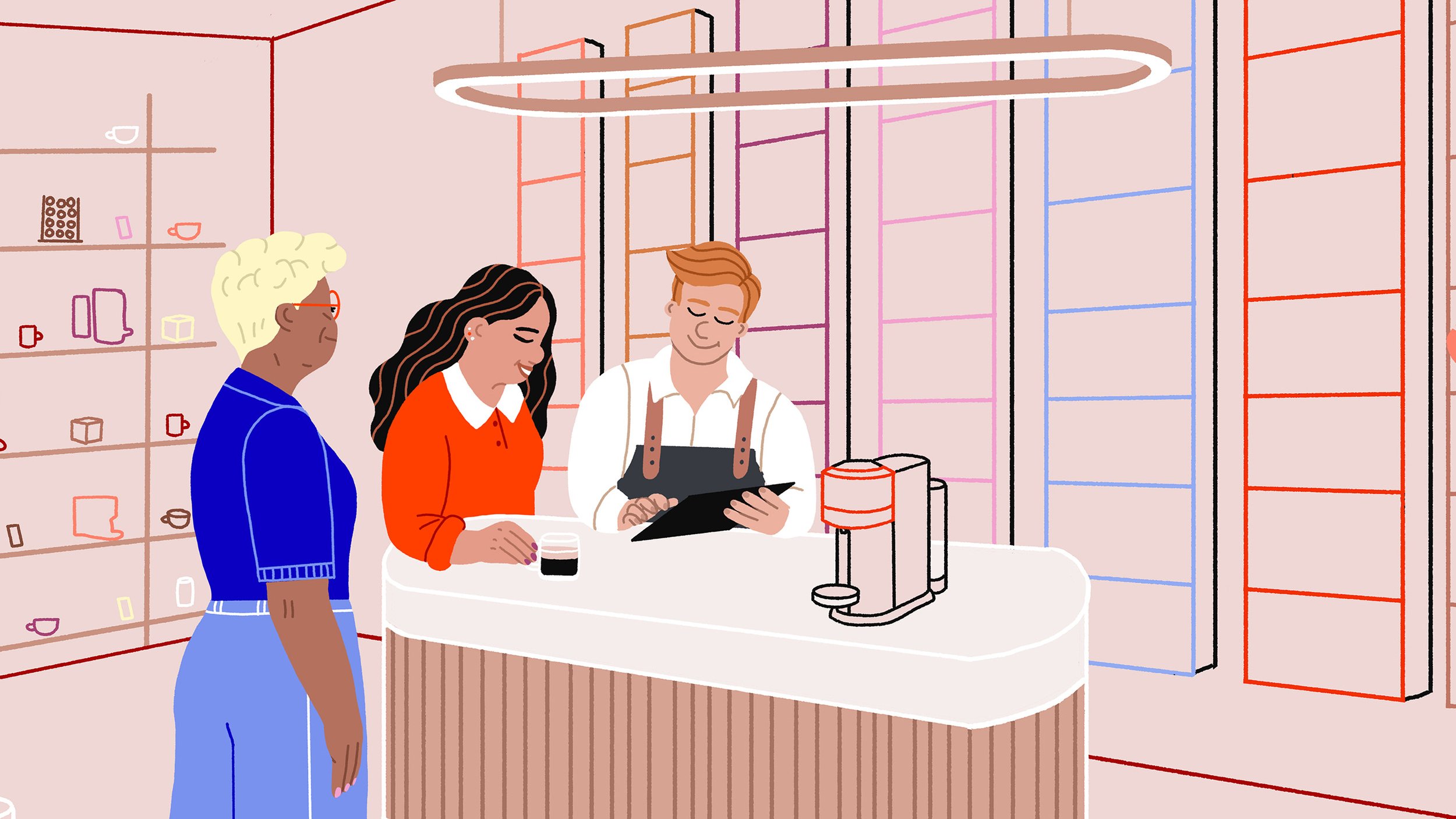 Nespresso unboxing shop scene caroline selmes.jpg