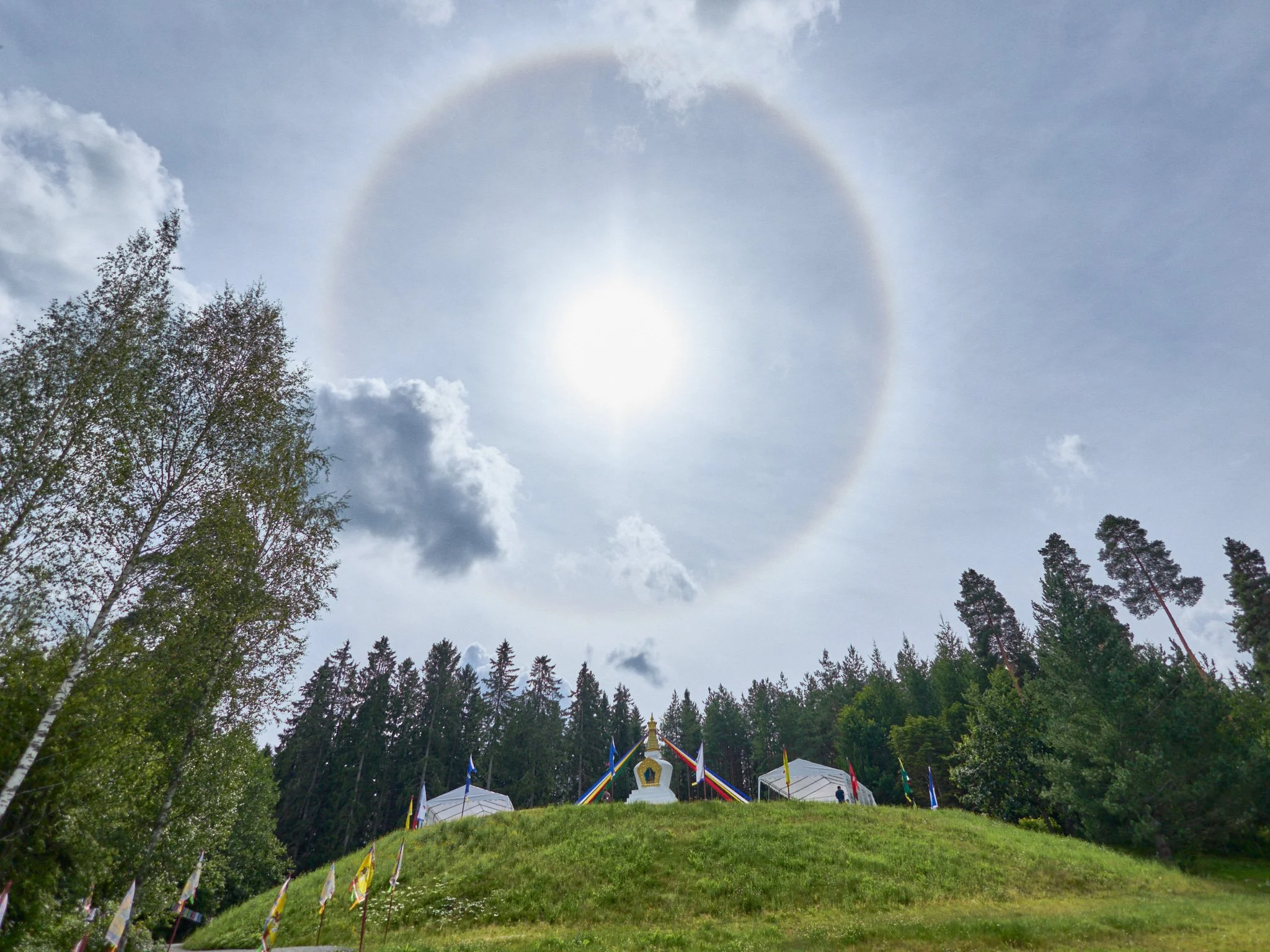 Enlightenment Stupa Inauguration on 4th of August 2025

The Great Liberation Enlightenment Stupa, recently completed in Jokioinen, Finland, is one of the largest in Northern Europe. Built according to traditional texts, it holds precious relics, mand