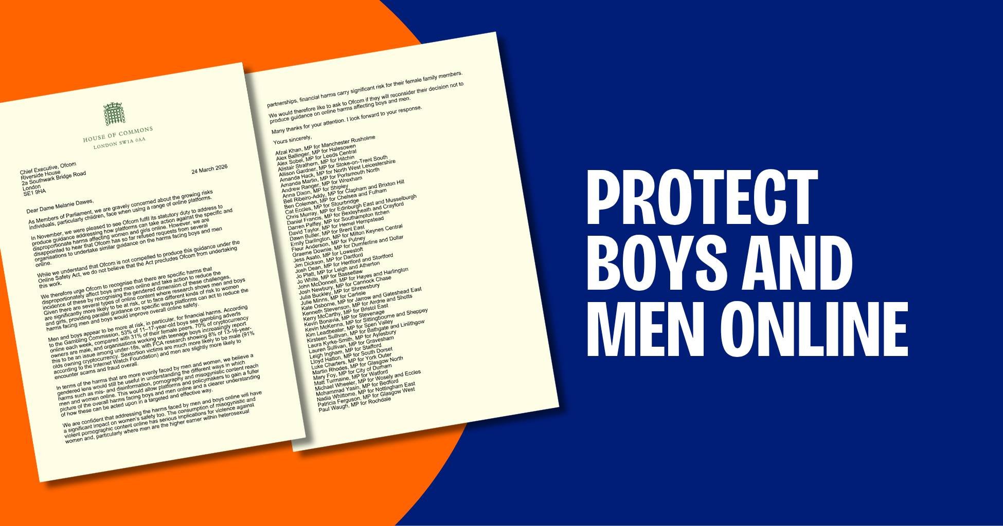 Calling on Ofcom to Address Online Harms Affecting Boys and Men