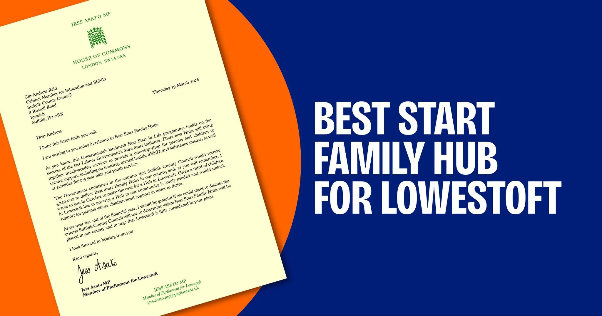 Calling for a Best Start Family Hub in Lowestoft