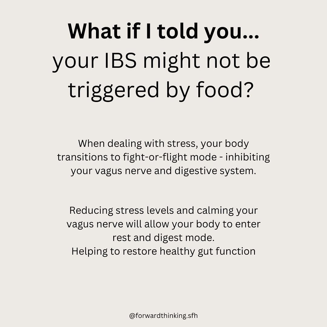 💡The truth is&hellip; it&rsquo;s not always about the food you eat.

IBS is a stress-sensitive disorder, therefore, the treatment of IBS should focus on managing stress and stress-induced responses.

If you&rsquo;re currently in the midst of a flare