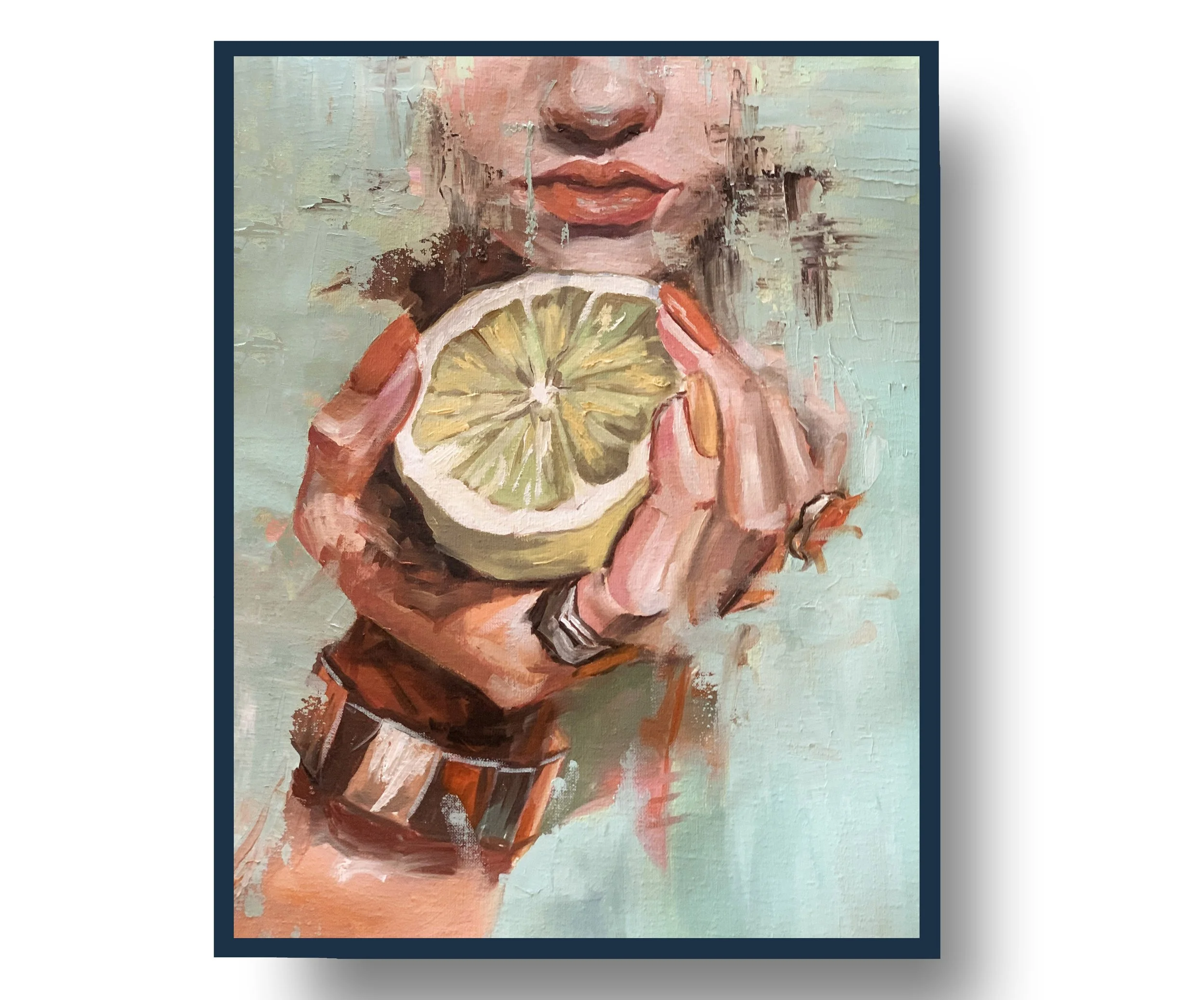 A Lime Before the Word.       Oil painting on canvas.   50x40cm.
