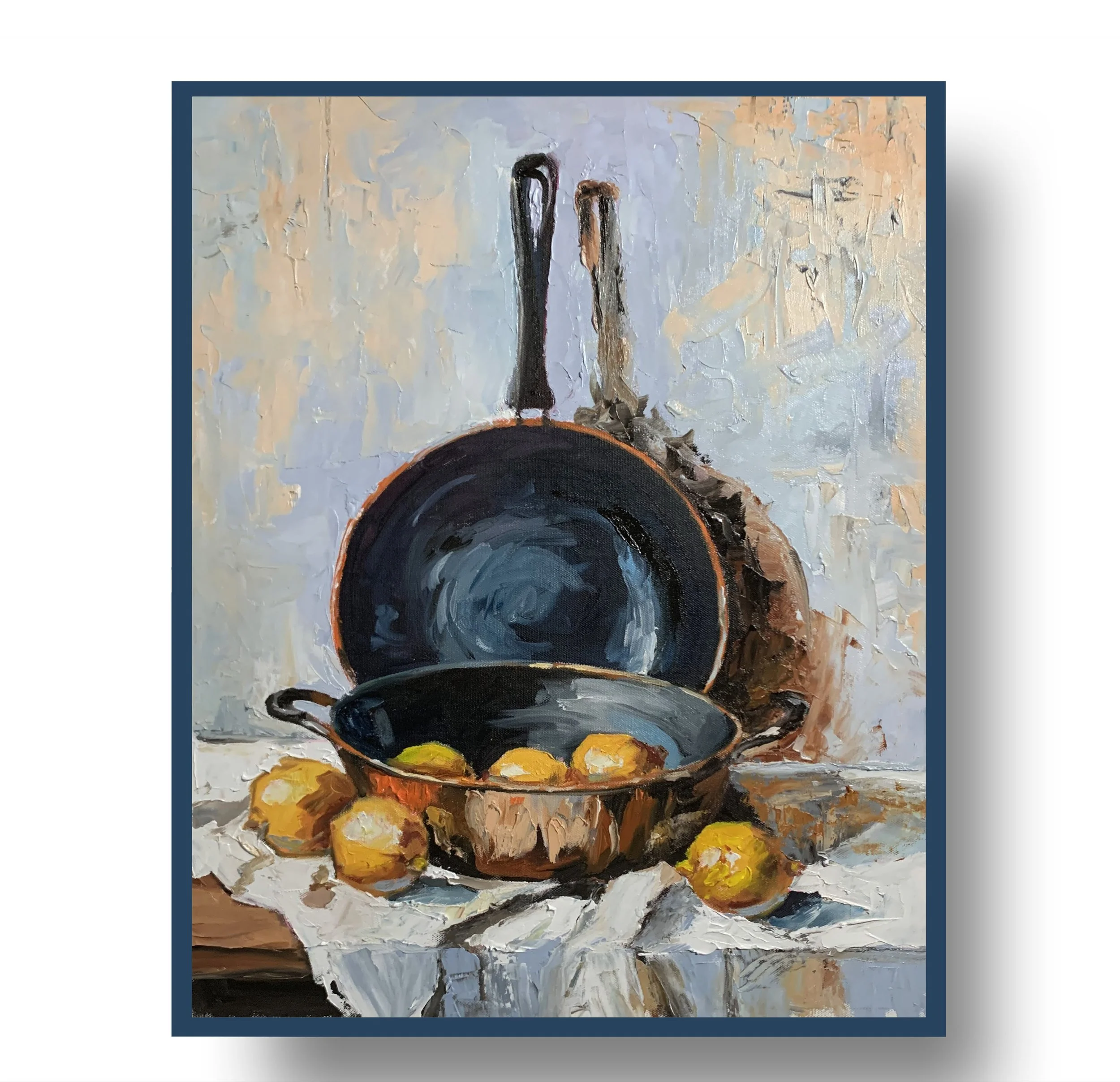 Reflections of Copper and Citron. Oil painting on canvas.  50x40cm.