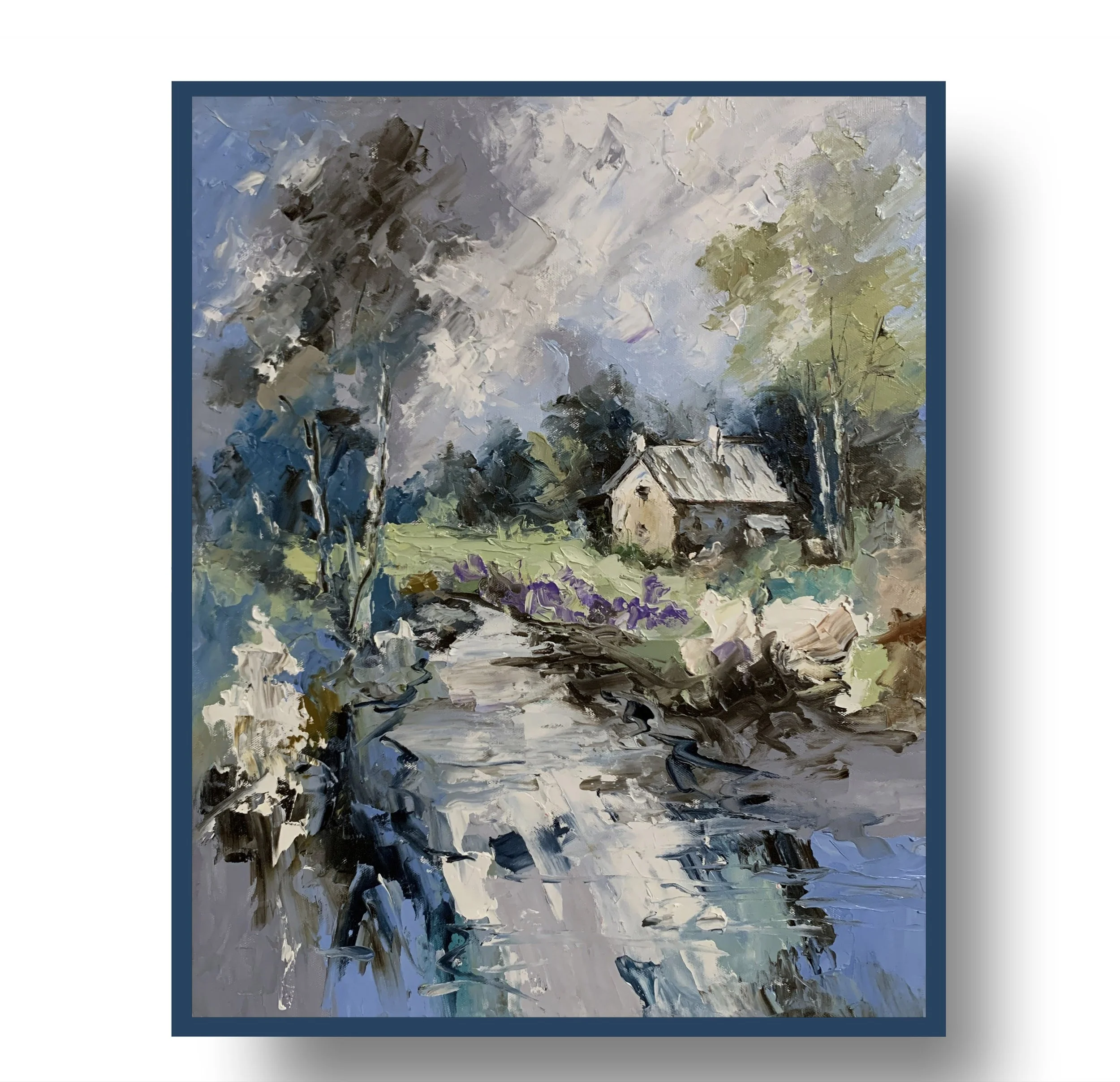 Quiet Cottage Light.      Oil painting on canvas. 50x40cm.