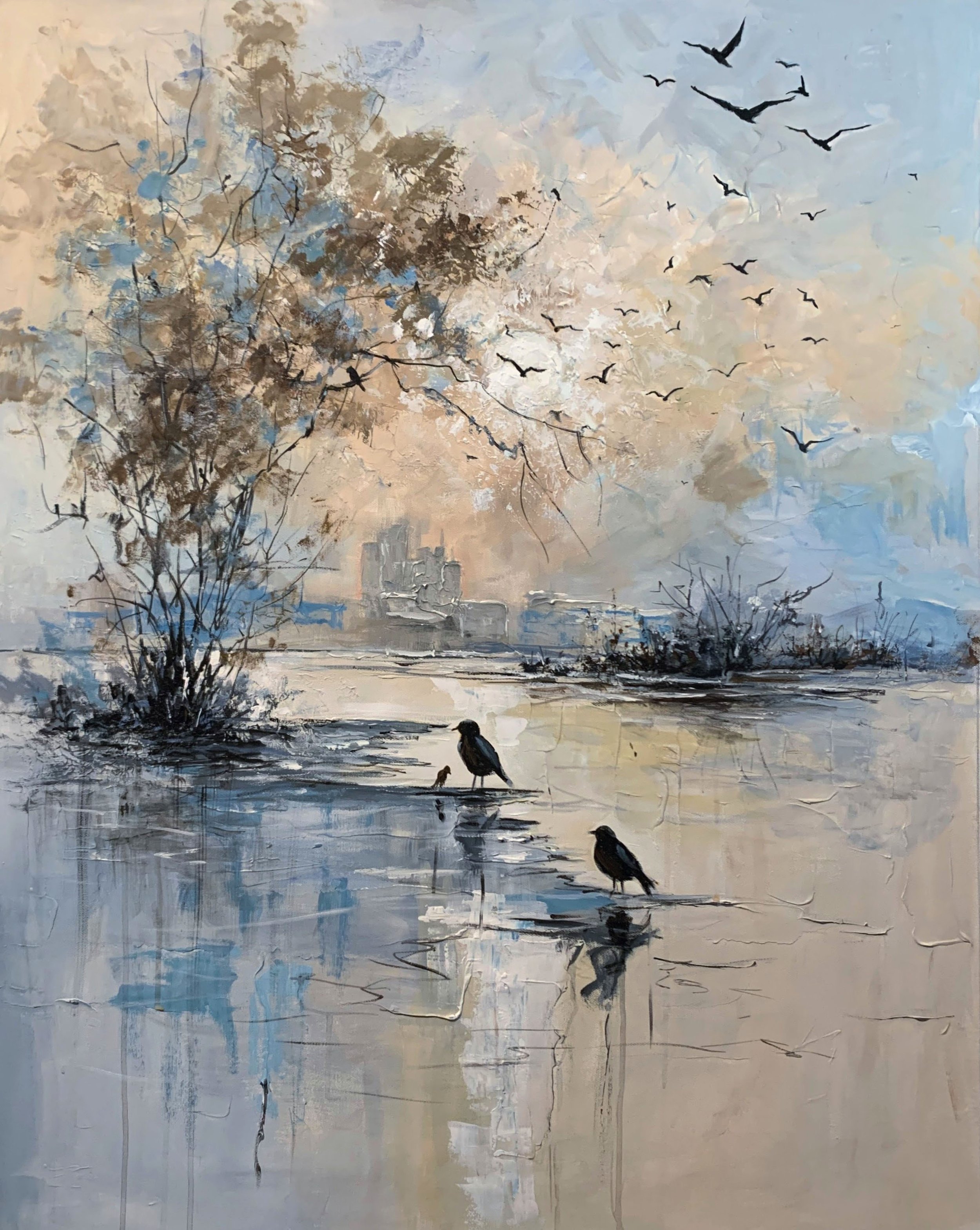 landscape original artwork on canvas earth colors calm.JPG