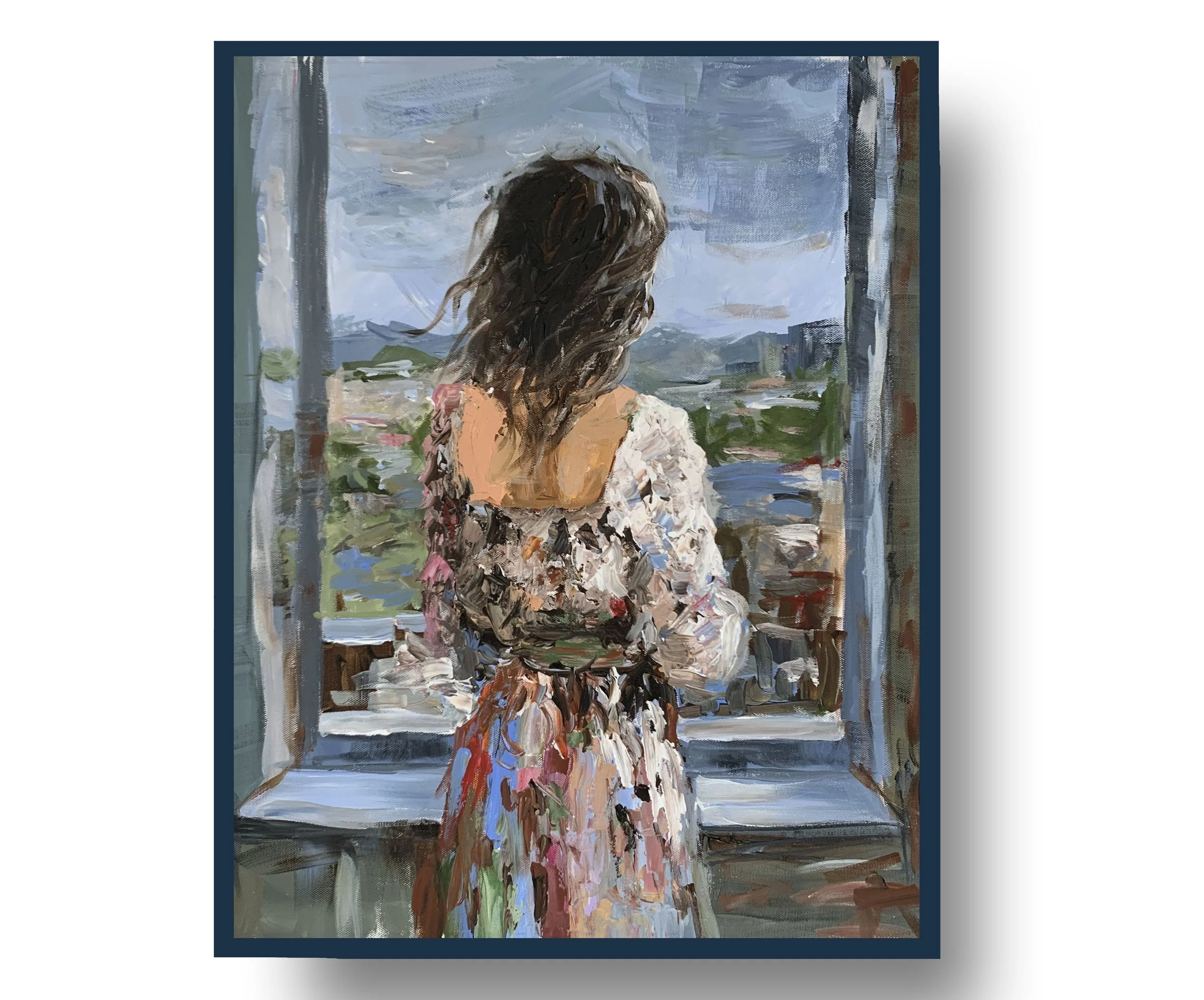 Morning Calm solitude.          Acrylic painting on canvas.    50x40cm.
