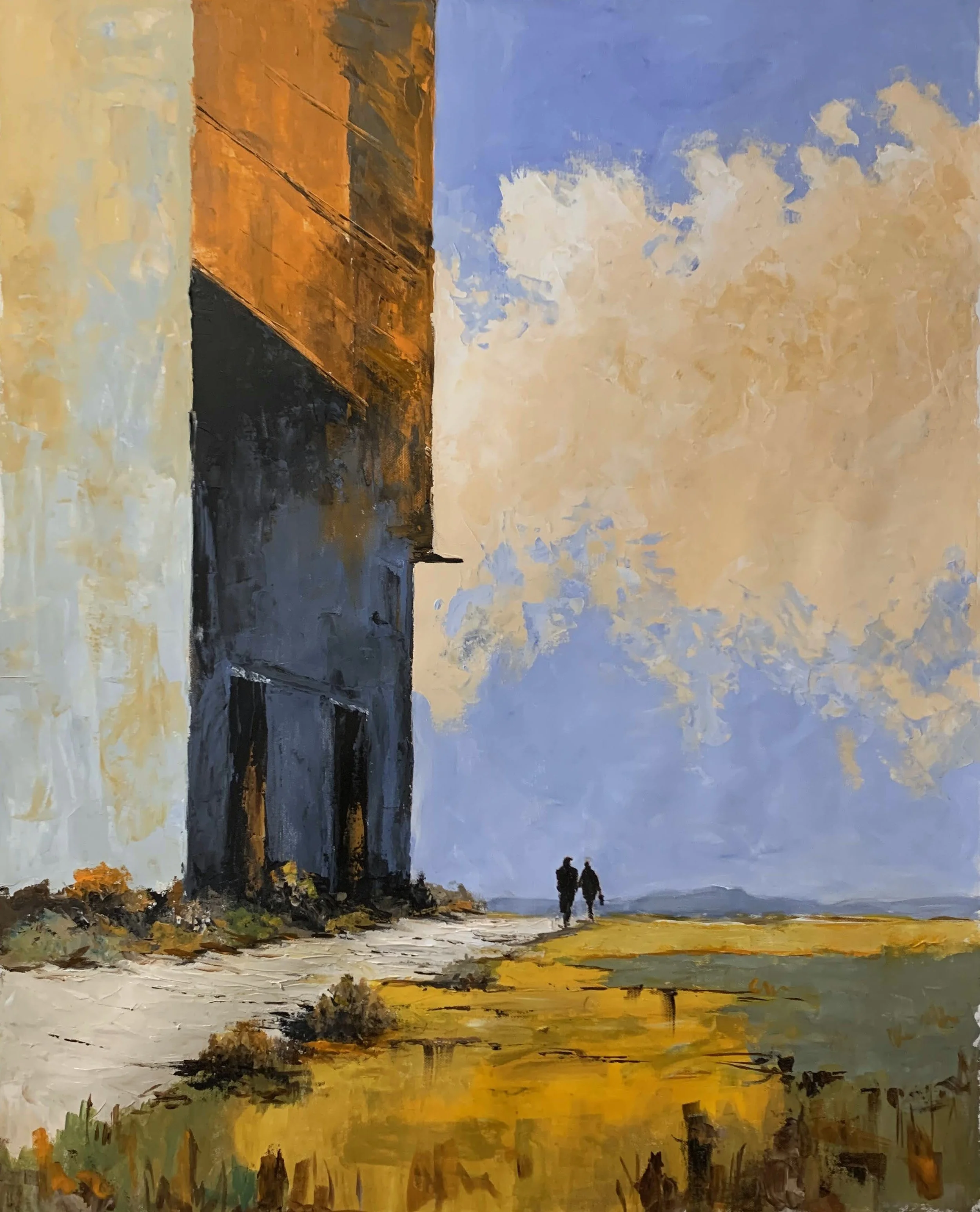 landscape original artwork XL on canvas earth colors blue orange green a.JPG