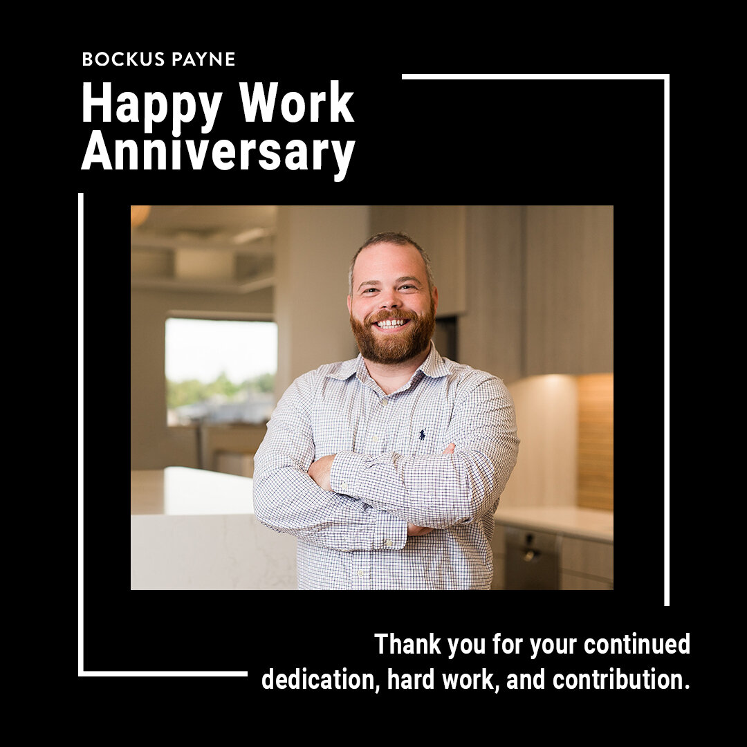 Happy Work Anniversary to Alan Krone. Alan has been with Bockus Payne since 2014. He ALWAYS has a smile on his face and brings great energy to all of his projects! ⠀⠀⠀⠀⠀⠀⠀⠀⠀
⠀⠀⠀⠀⠀⠀⠀⠀⠀
Thanks for your hard work Alan!