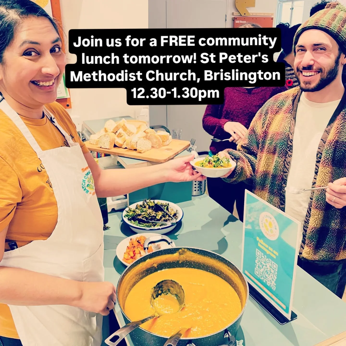 Join us tomorrow for a FREE community lunch - open to everyone, no booking required!

📍St Peter's Methodist Church, 170 Allison Road, Brislington, BS4 4NZ
🕐 12.30-1.30pm

Come along and see what our Learn to Batch Cook participants have been cookin