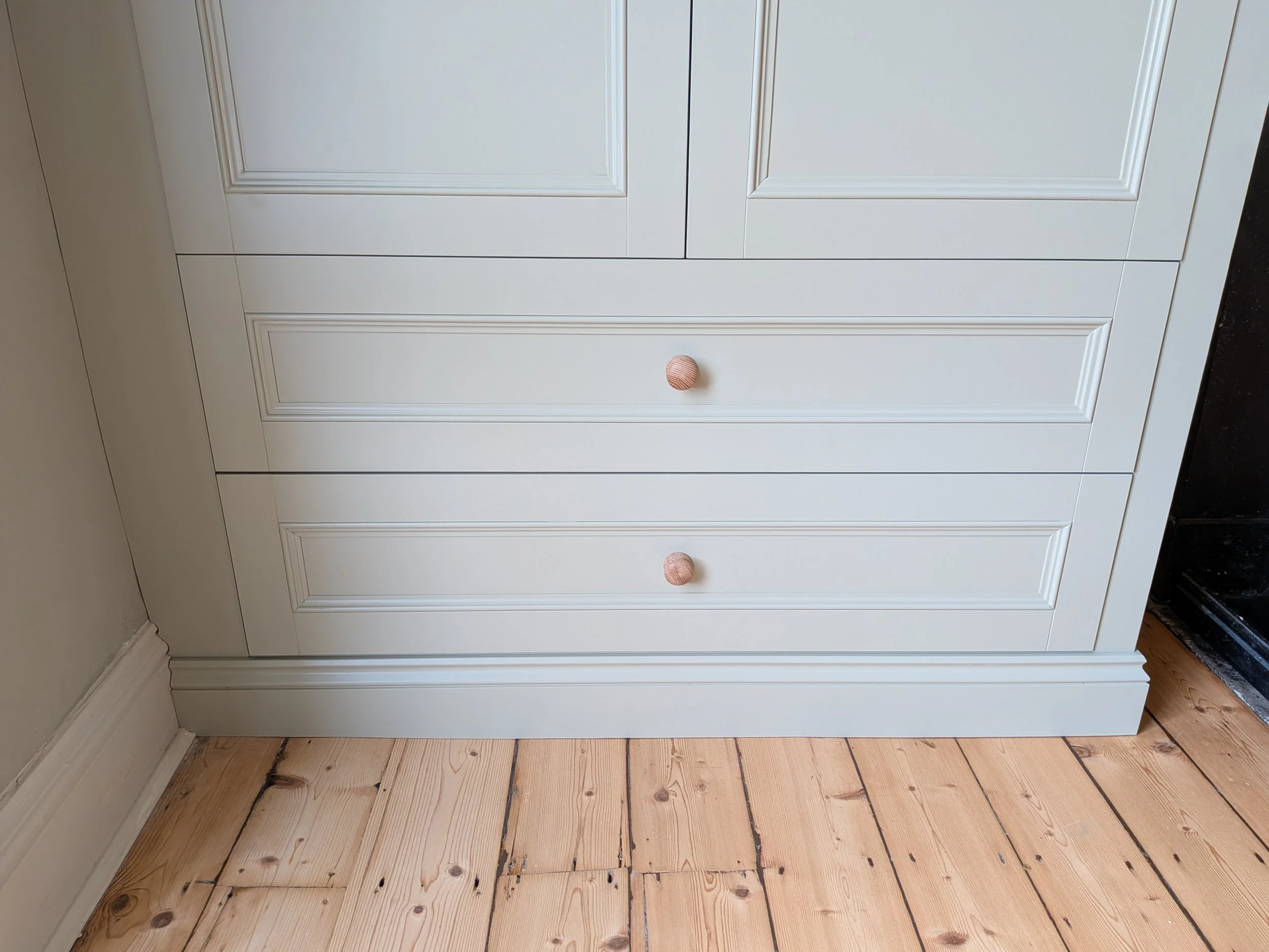 Pair of traditional style wardrobes with large drawers installed in Gosforth