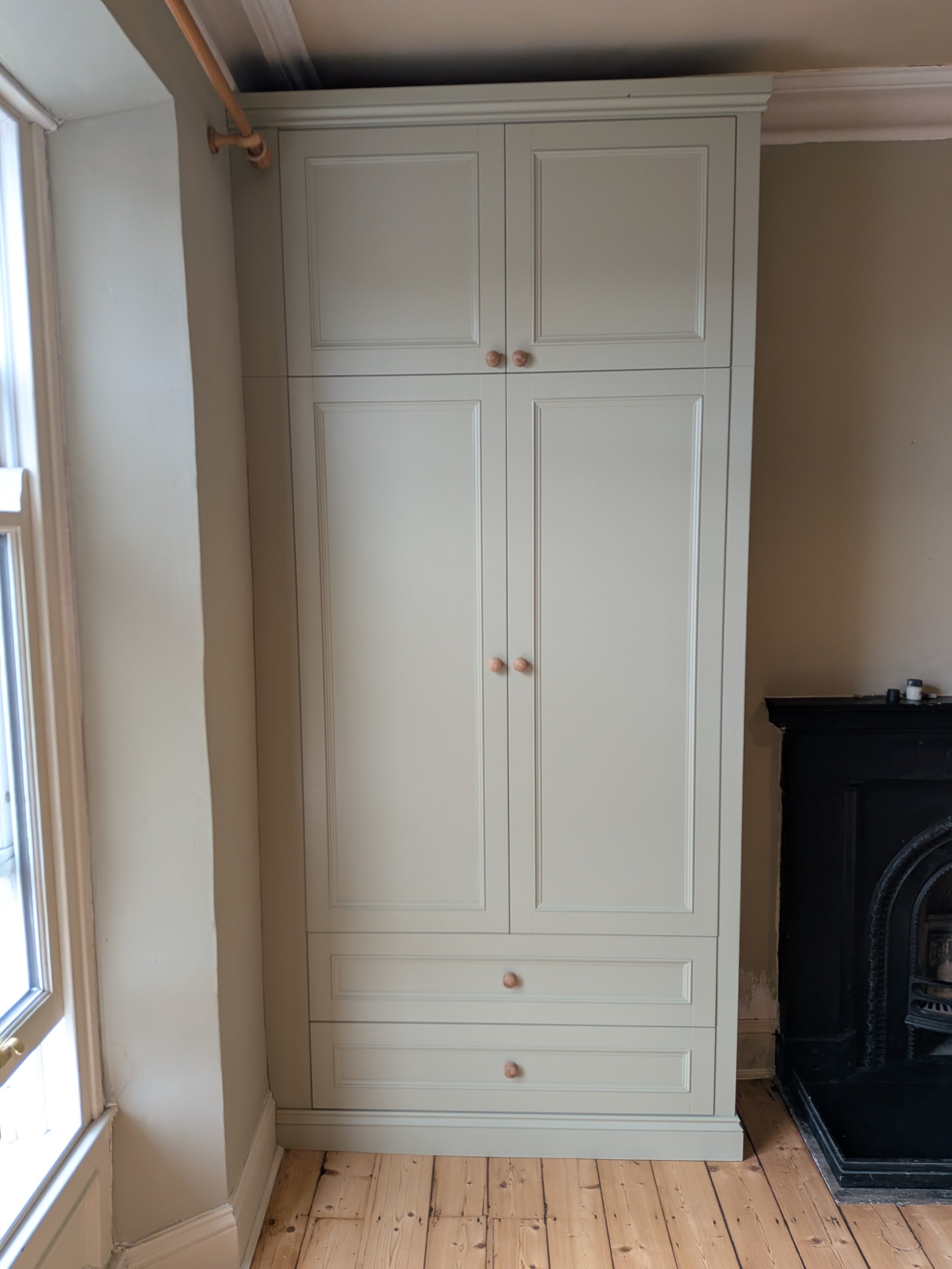 Pair of traditional style wardrobes with large drawers installed in Gosforth