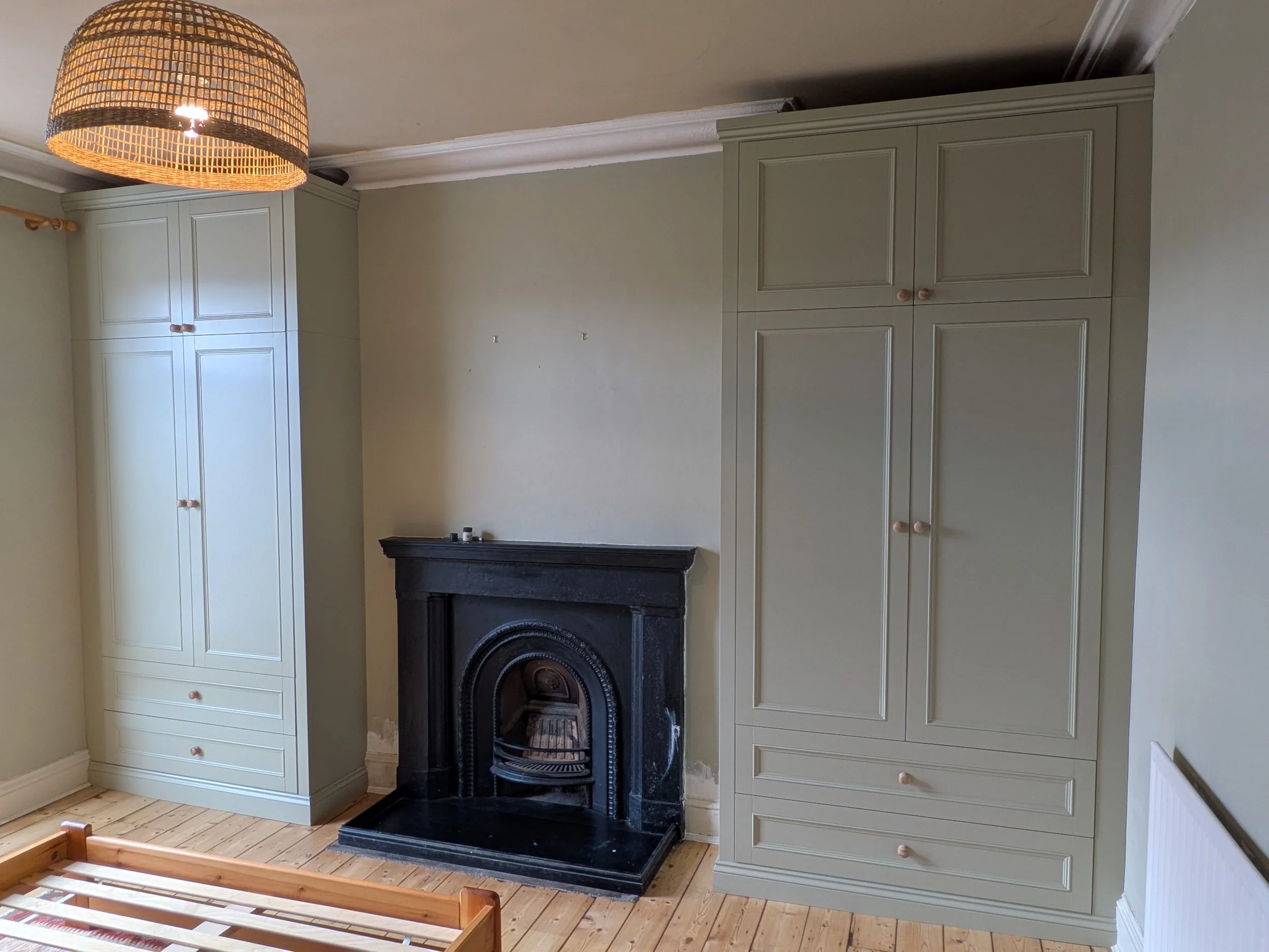 Pair of traditional style wardrobes with large drawers installed in Gosforth