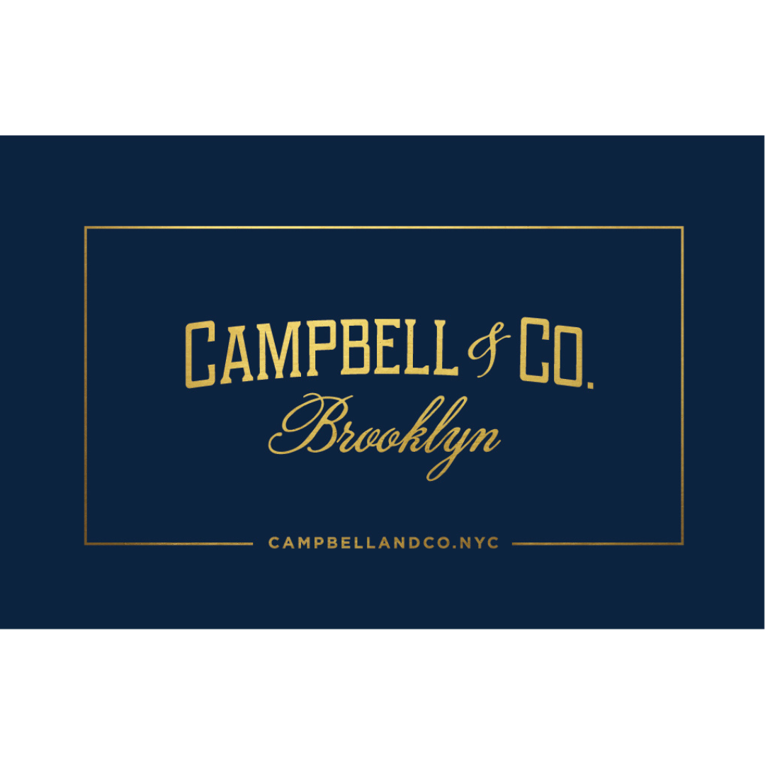 Logo for Campbells Cheese gold on blue background