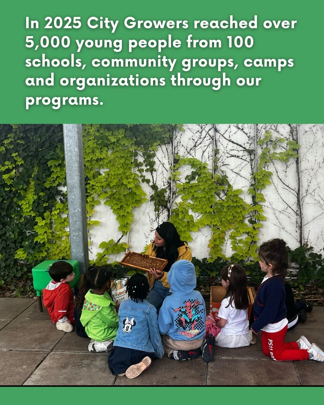 As the year comes to a close, we want to thank you for helping us connect New York City youth to nature- allowing them to see and care for URBAN nature. We love our City and we want all young people to see themselves as agents of change towards a mor