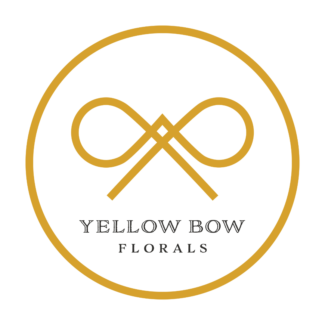 Round logo with bow that says Yellow Bow Florals