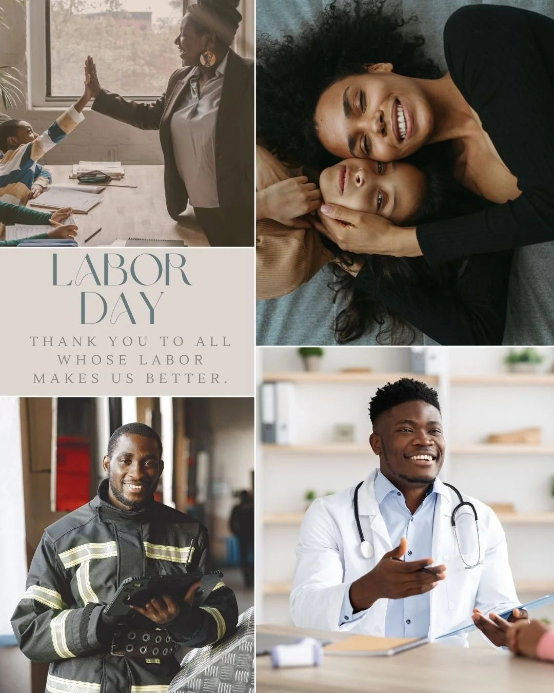 Thank you for all the professionals whose labor feed us, teach us, nurture us, inspire us, serve us, protect us, heal us, encourage us, and propel us to greater heights.

You do no labor in vein. We are grateful for your work and efforts.

Happy Labo