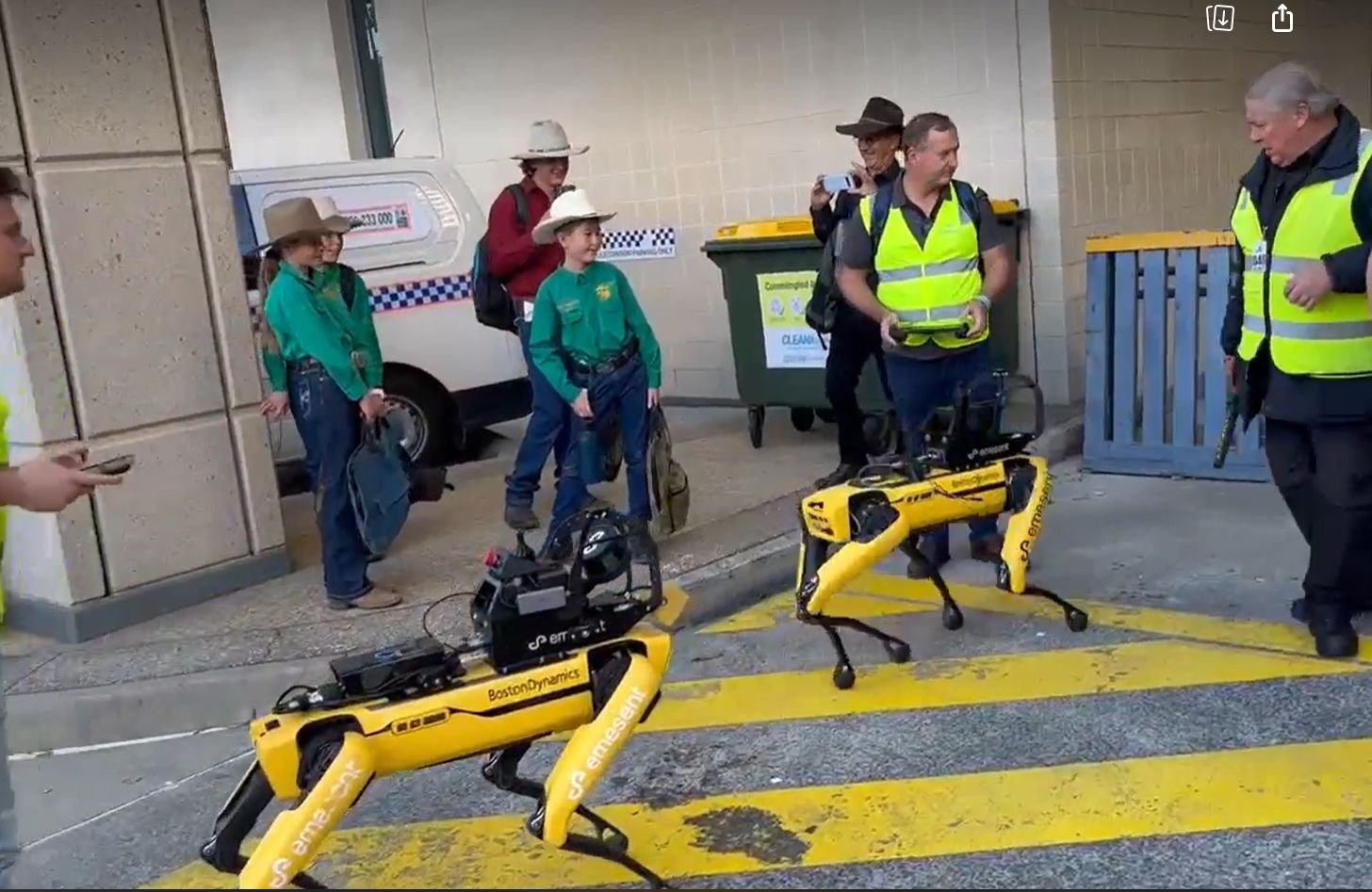 Robot dogs get leeway from security at the back gate