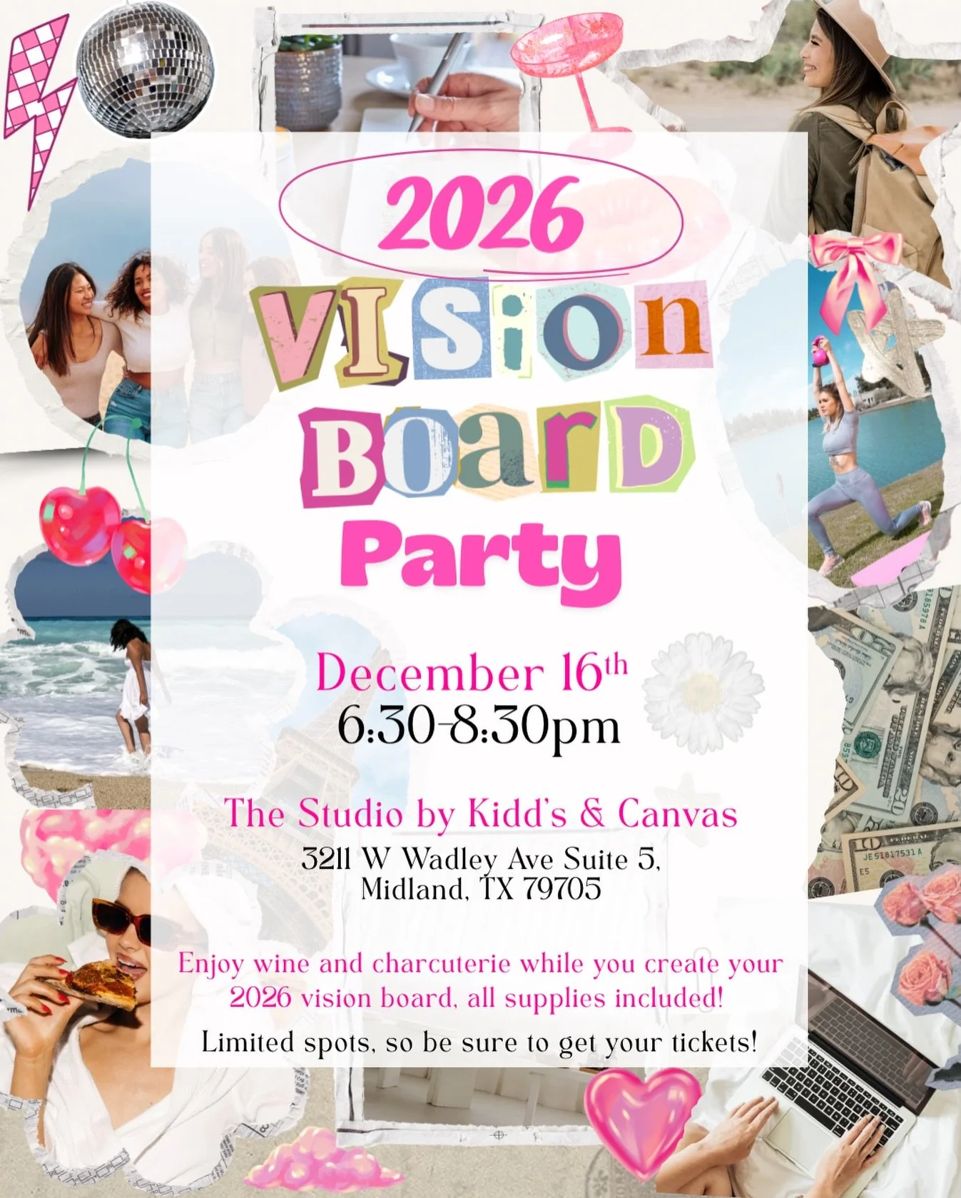 ✨ Manifesting season is HERE✨ Join us December 16th for our FEM 2026 Vision Board Party! Wine, charcuterie, and all the creative essentials included. If 2026 is gonna be that girl, we&rsquo;ve gotta plan for it😉 

Bring your big goals, your big drea