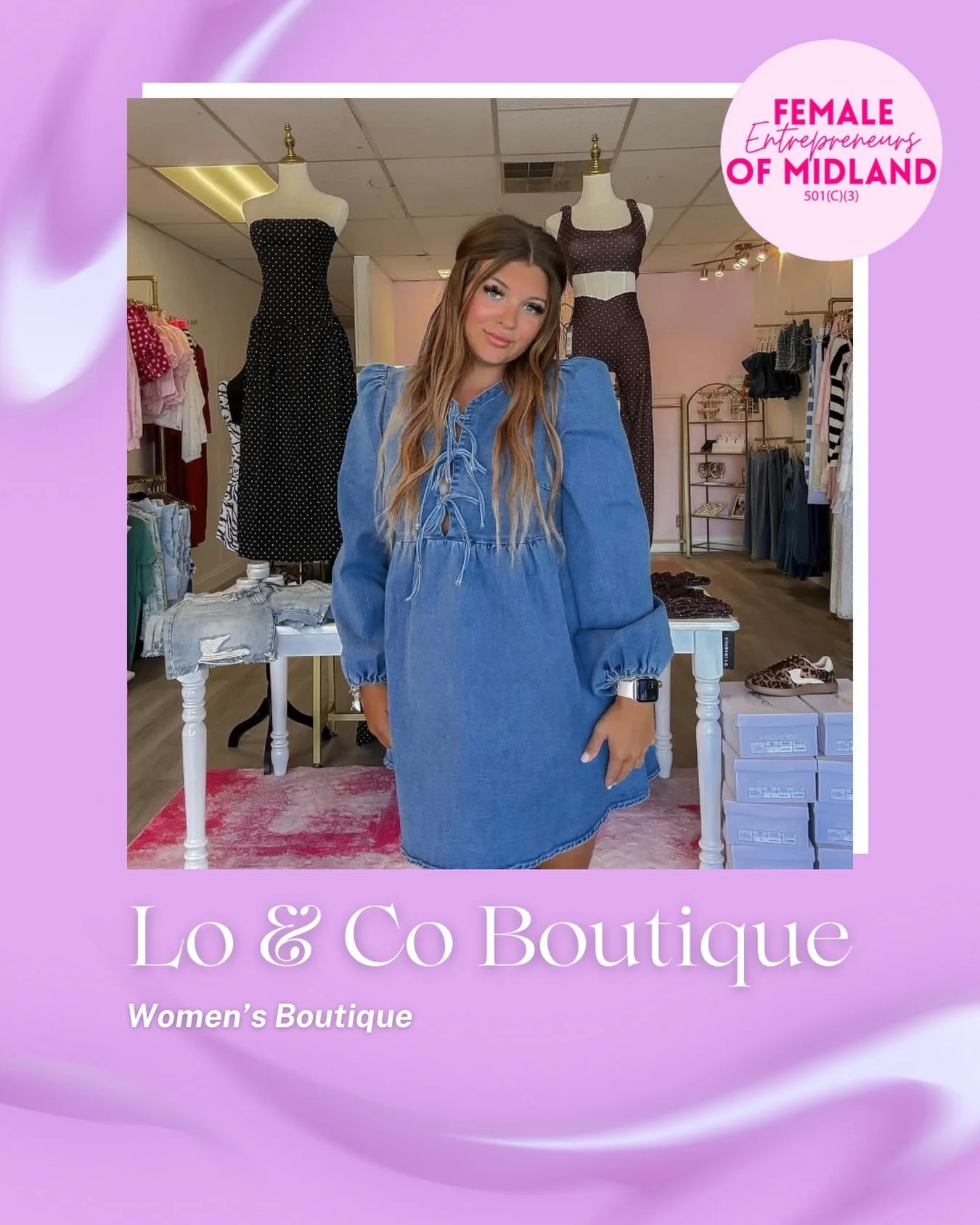 🌸MEMBER HIGHLIGHT🌸

Meet Loryn Glass, the owner and curator of Lo &amp; Co Boutique!

Loryn is passionate about bringing her customers the cutest, trendiest pieces while keeping everything effortlessly stylish, casual, and budget-friendly. Each ite