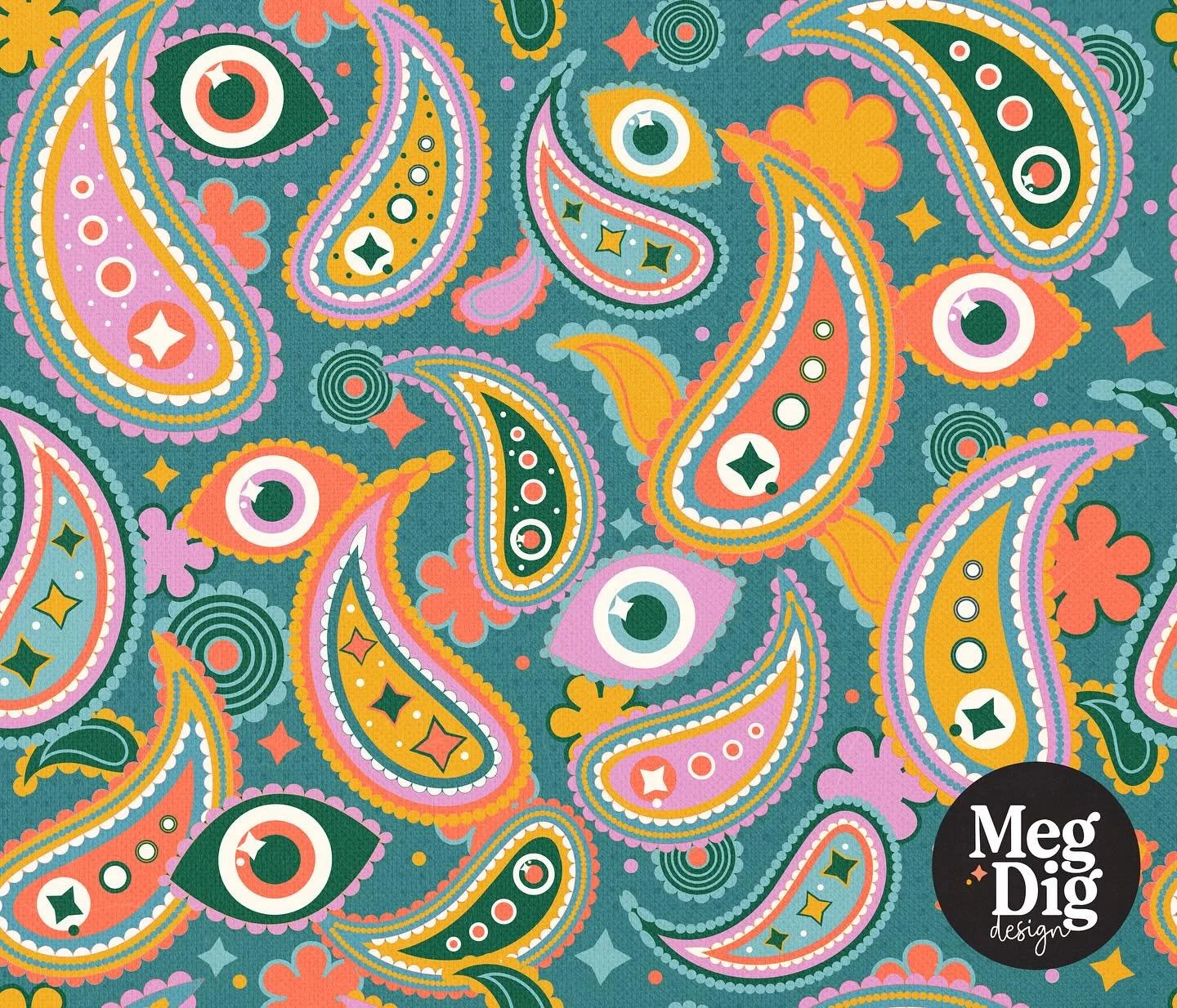 Hopping back into @spoonflower design challenges with this fun evil eye paisley 🧿
.
.
.
.
#spoonflowerchallenge #spoonflowerfabric #spoonflowerdesignchallenge #spoonflowermakers #spoonflowerartist #surfacepatterns #surfacepatterncommunity  #evileyef