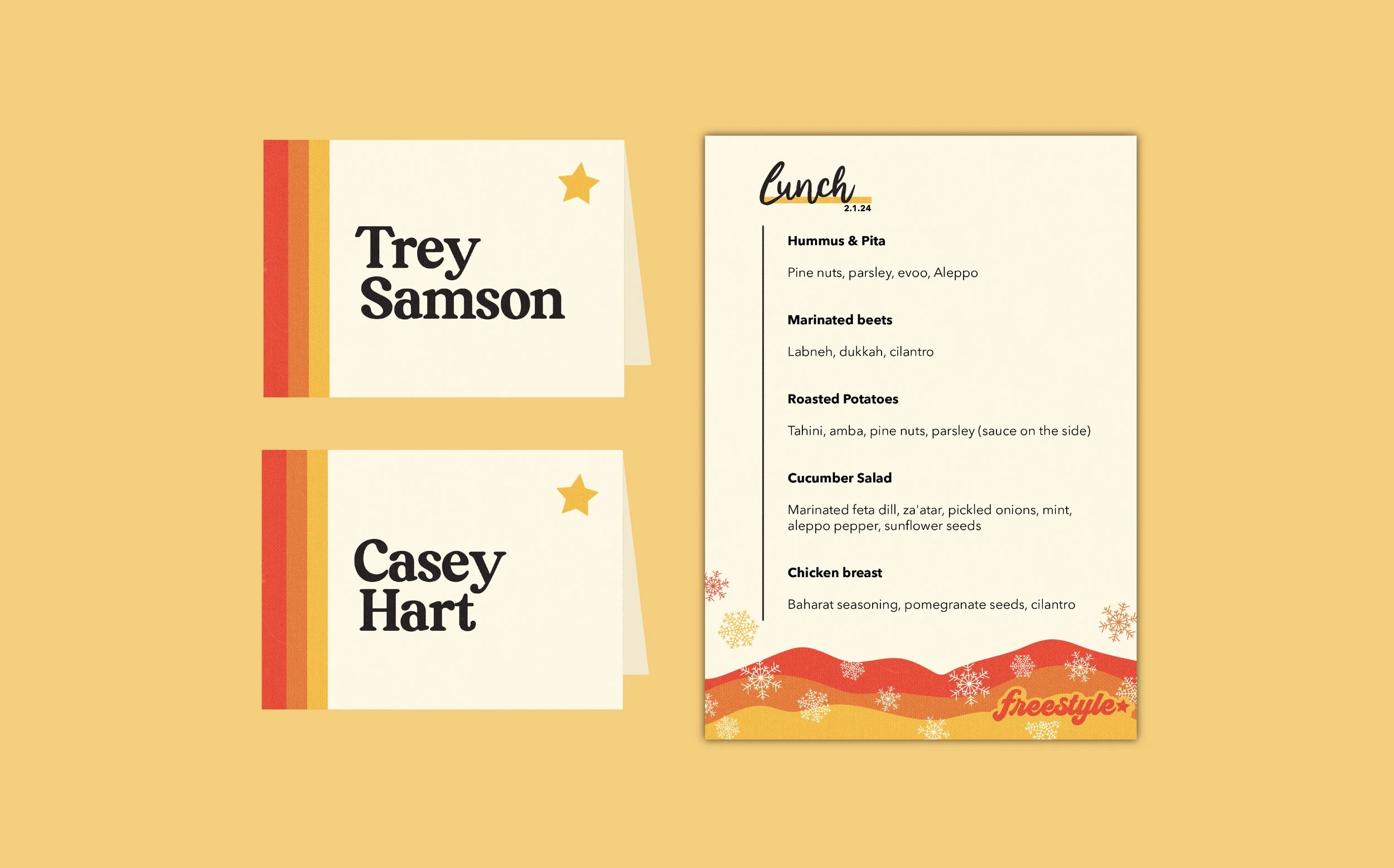 Freestyle Name Card & Menu