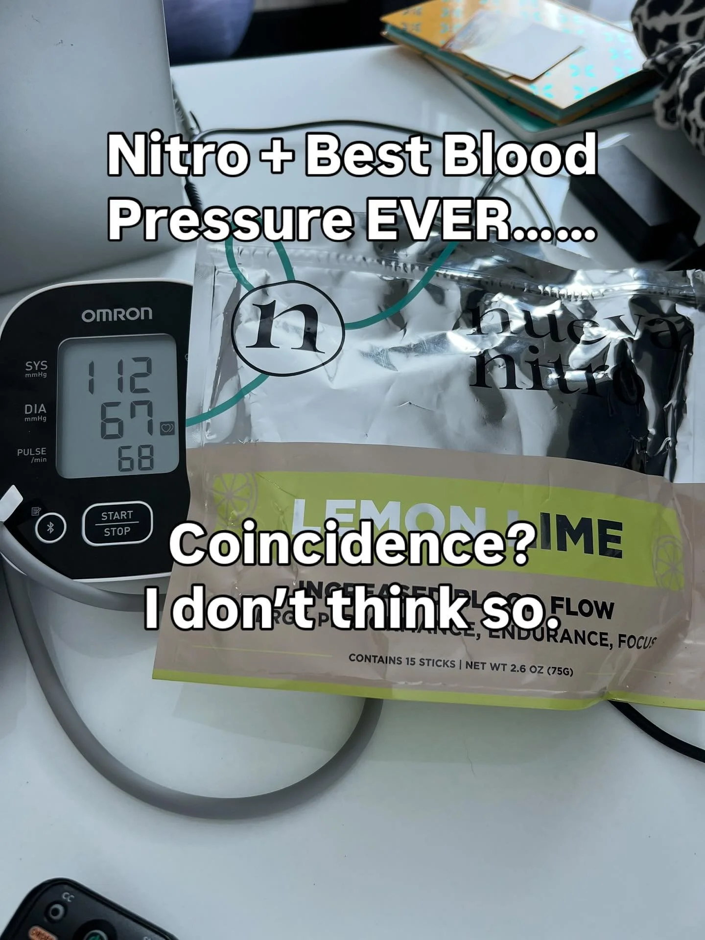 Best blood pressure I&rsquo;ve had since my stroke in January. 🙌
Coincidence? I don&rsquo;t think so. 💥
Nitro gave my body the nitric oxide support it needed &mdash; better circulation, steady blood pressure, and real energy again. 🌿
This isn&rsqu