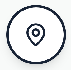 Icon of a location pin inside a circle