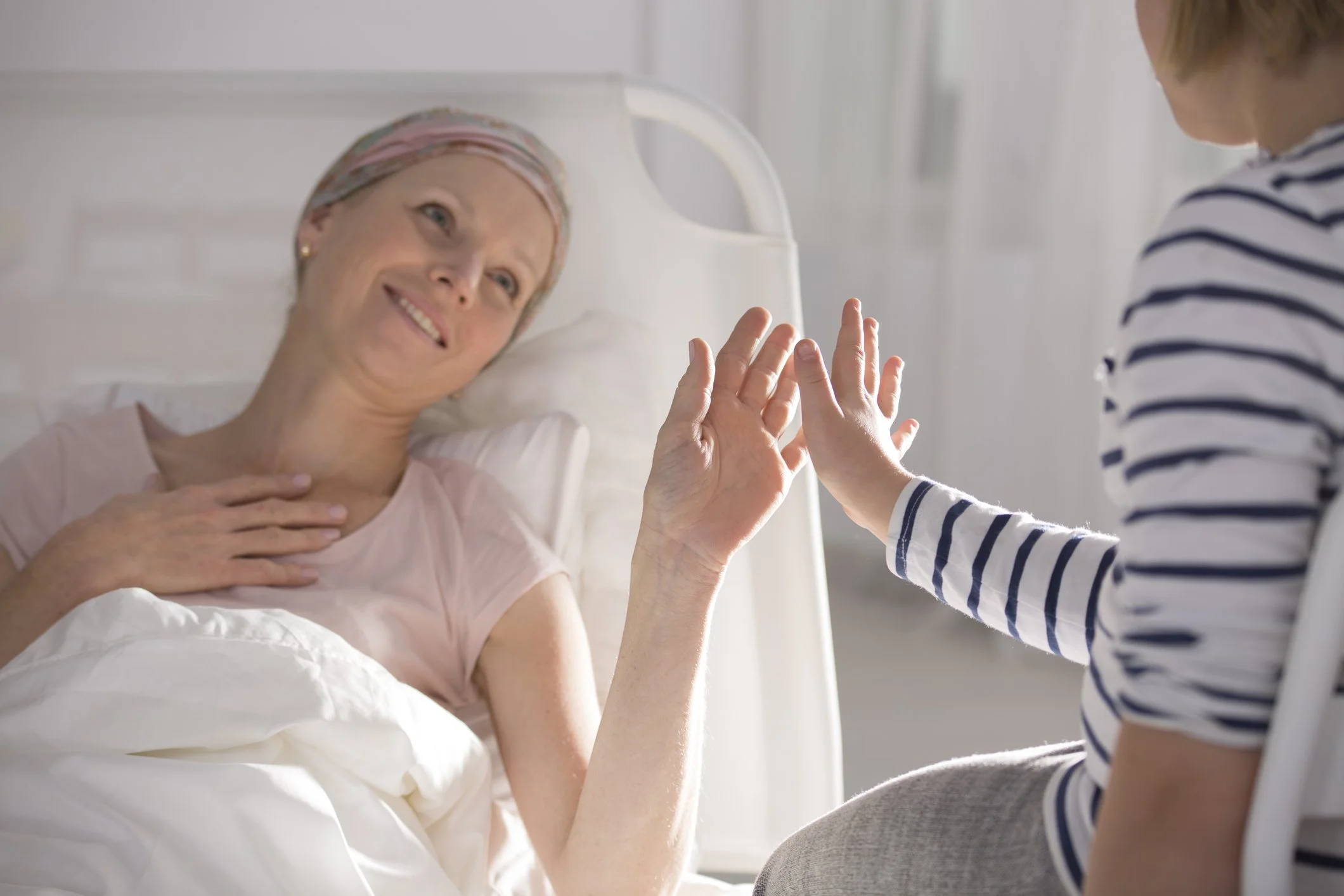 Patient resting in bed