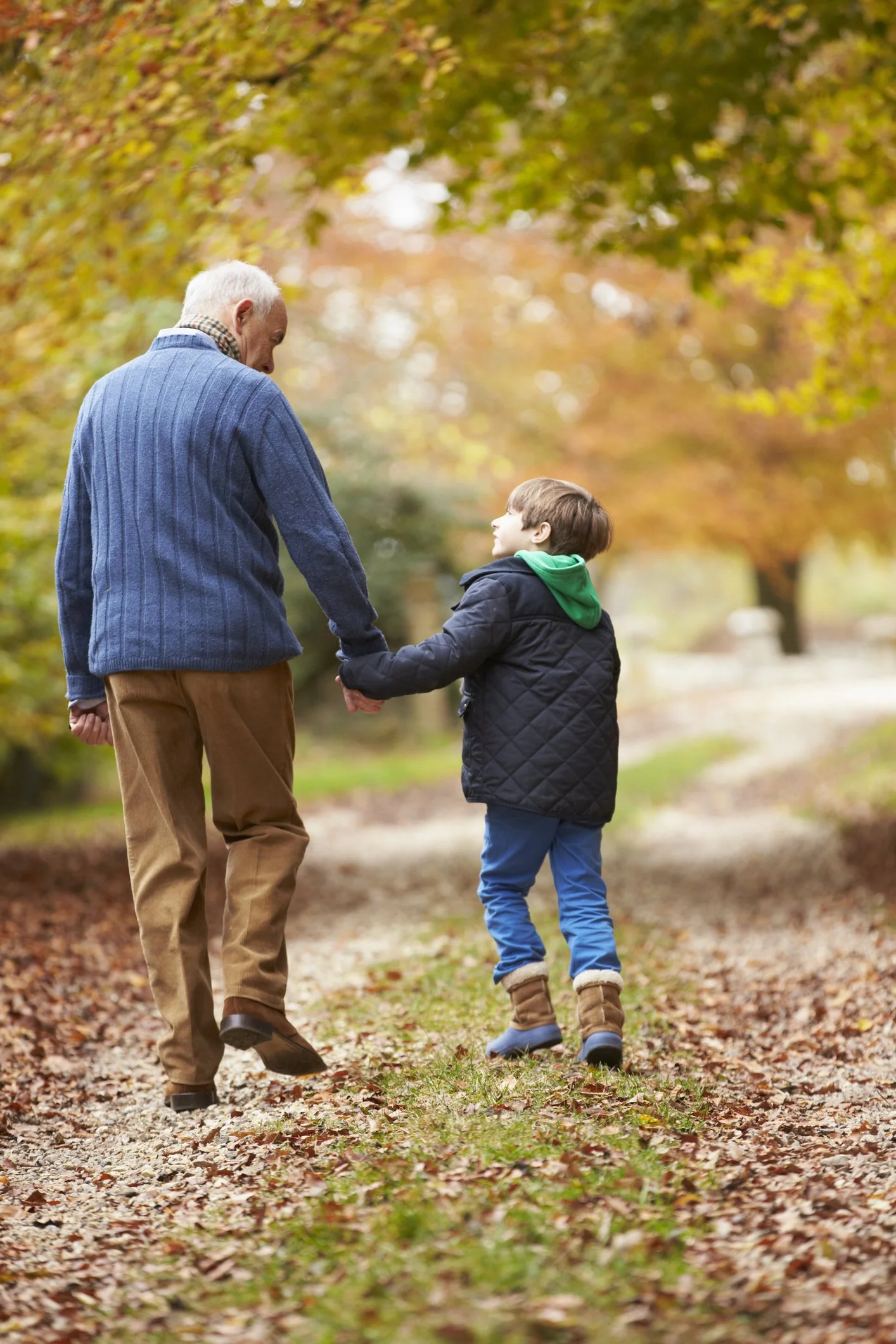 Grandparent walking with grandchild