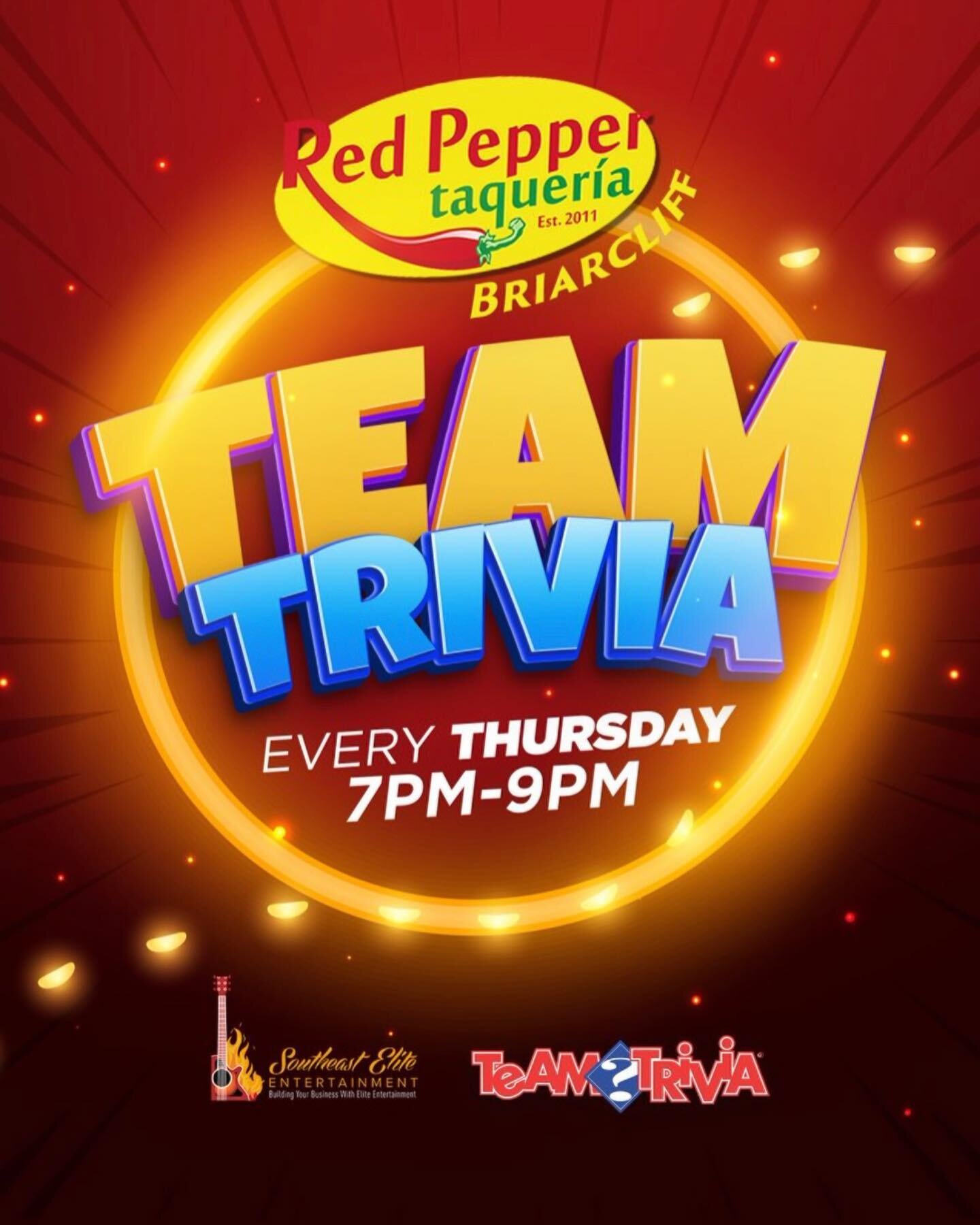 Do you love Red Pepper and Random Facts!? We&rsquo;ve got just the place for you 

Duel it out every week for your chance at a $30, $20, and $10 gift card along with bragging rights and some good solid fun