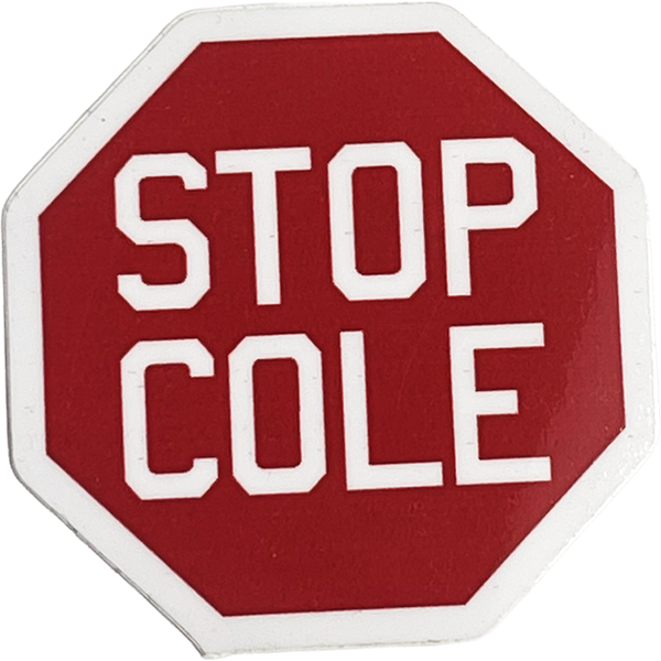 Red stop sign with the words 'STOP COKE' in white letters.