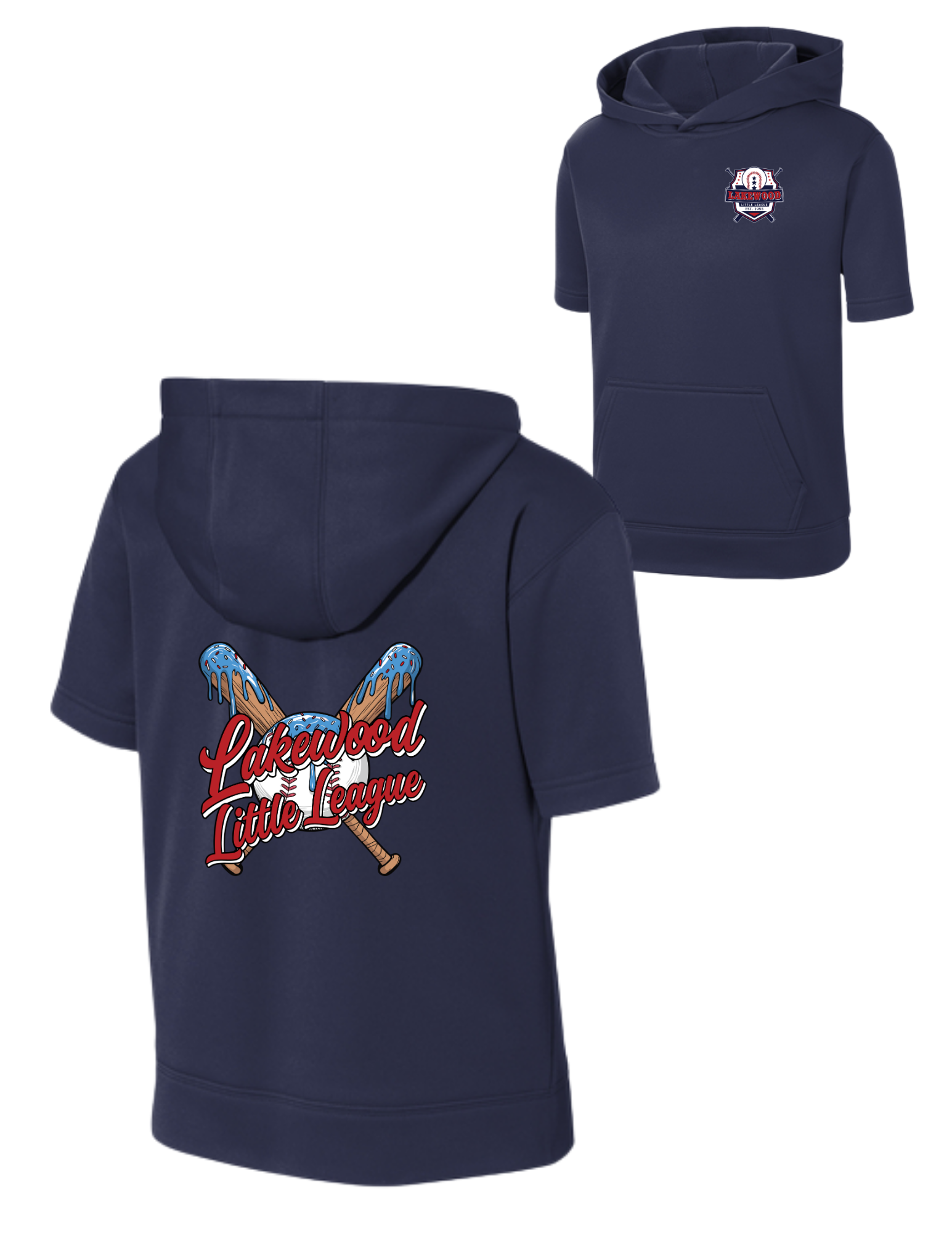 LAKEWOOD LL - Home Plate Drip Short Sleeve Performance Hoodie