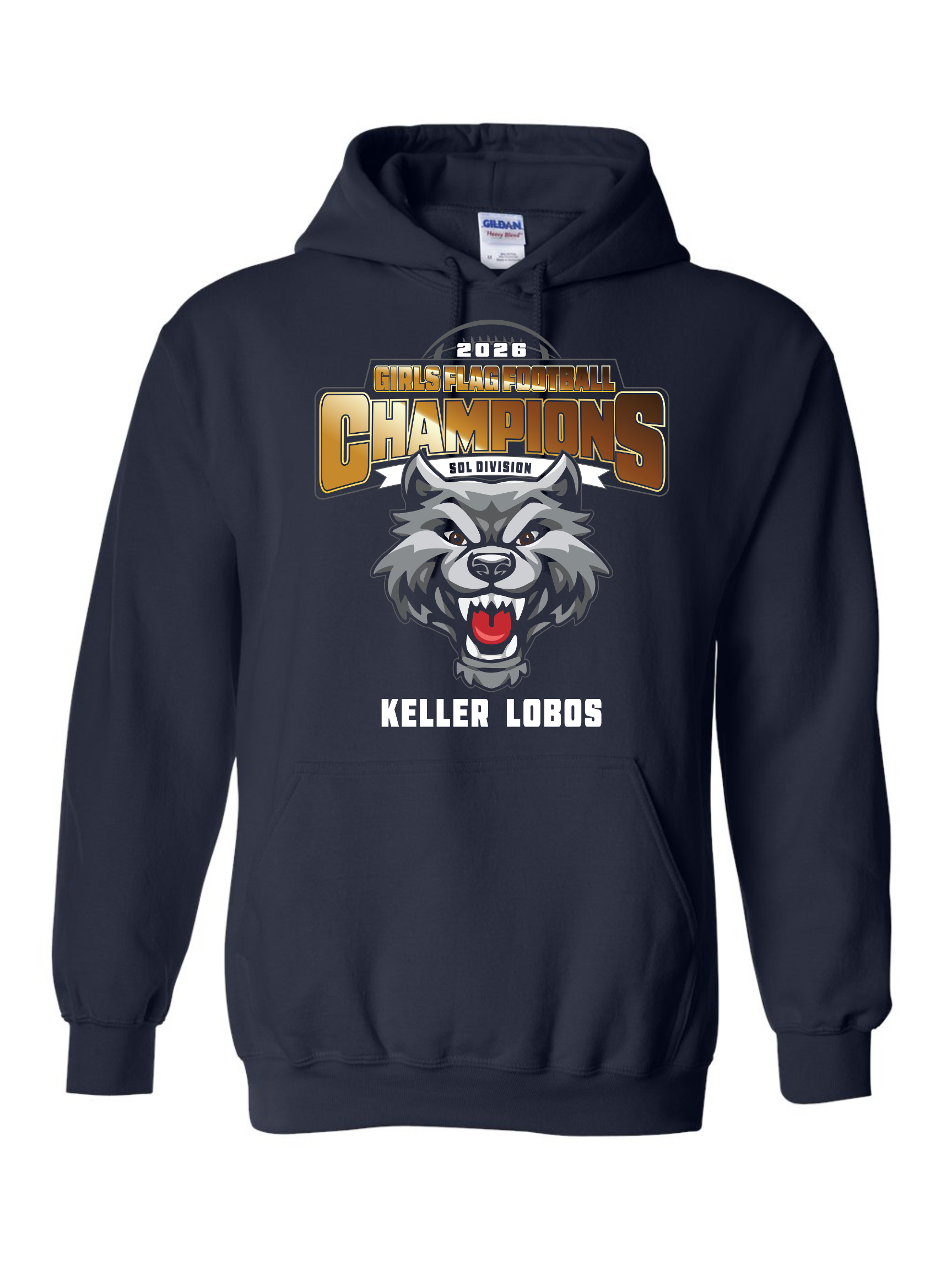 KELLER FLAG FOOTBALL - Championship Hoodie for players and Coaches