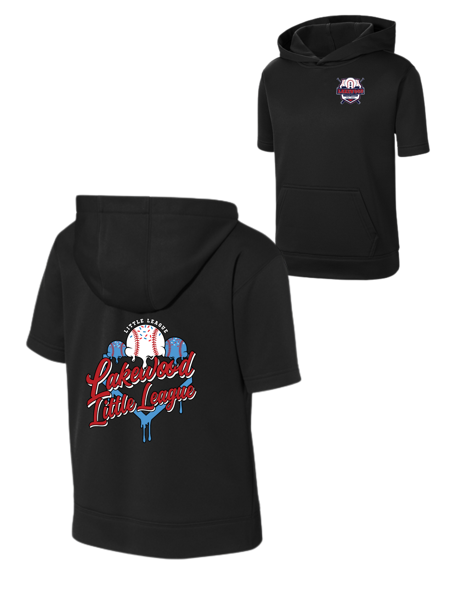 LAKEWOOD LL - Home Plate Drip Short Sleeve Performance Hoodie