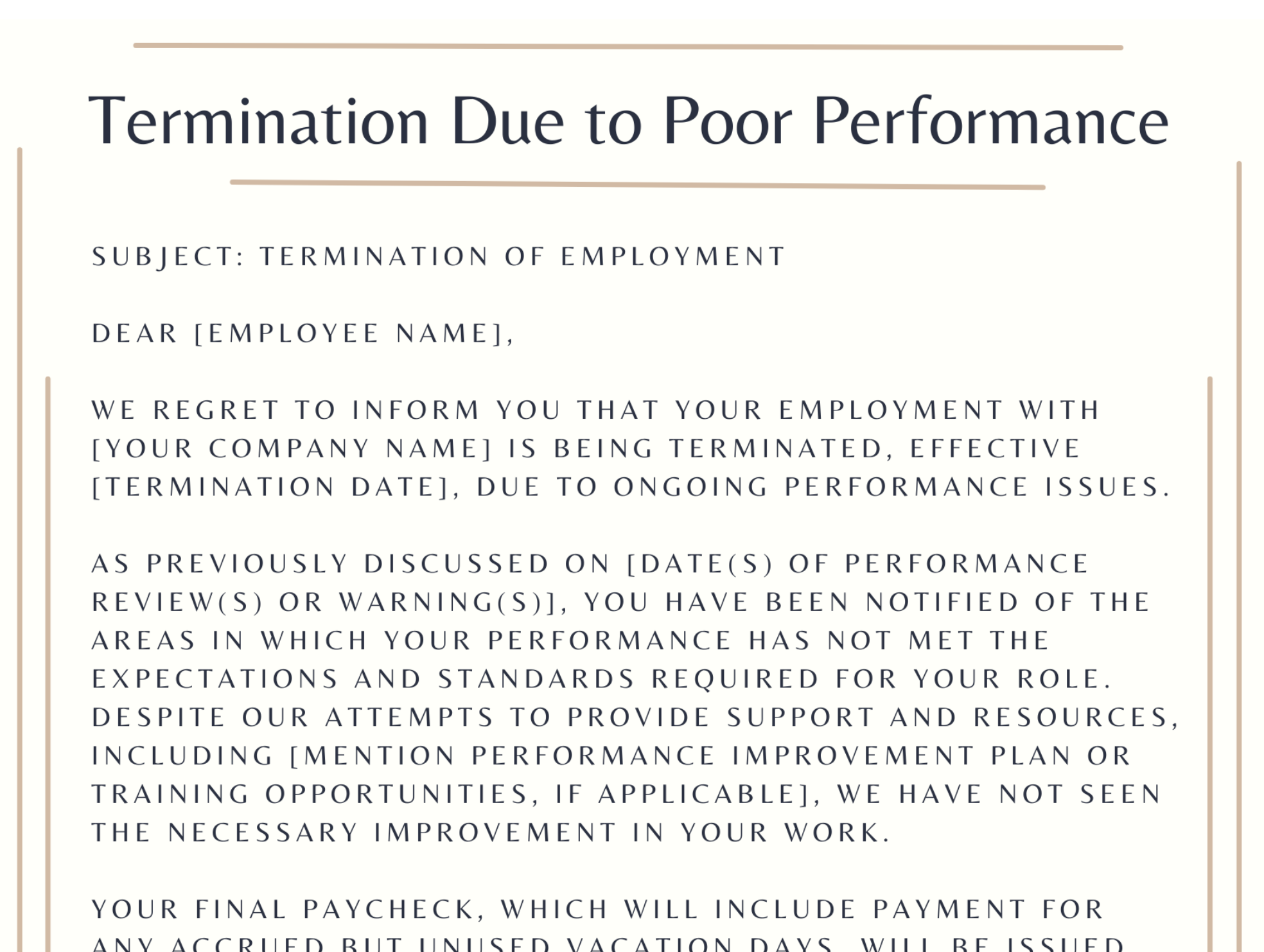 Termination Templates , 5 Best Employee Termination Letter Templates – SPBE